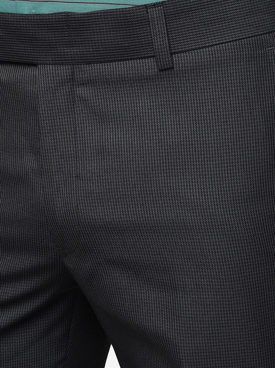 Grey & Green Checked Slim Fit Formal Trouser | Metal