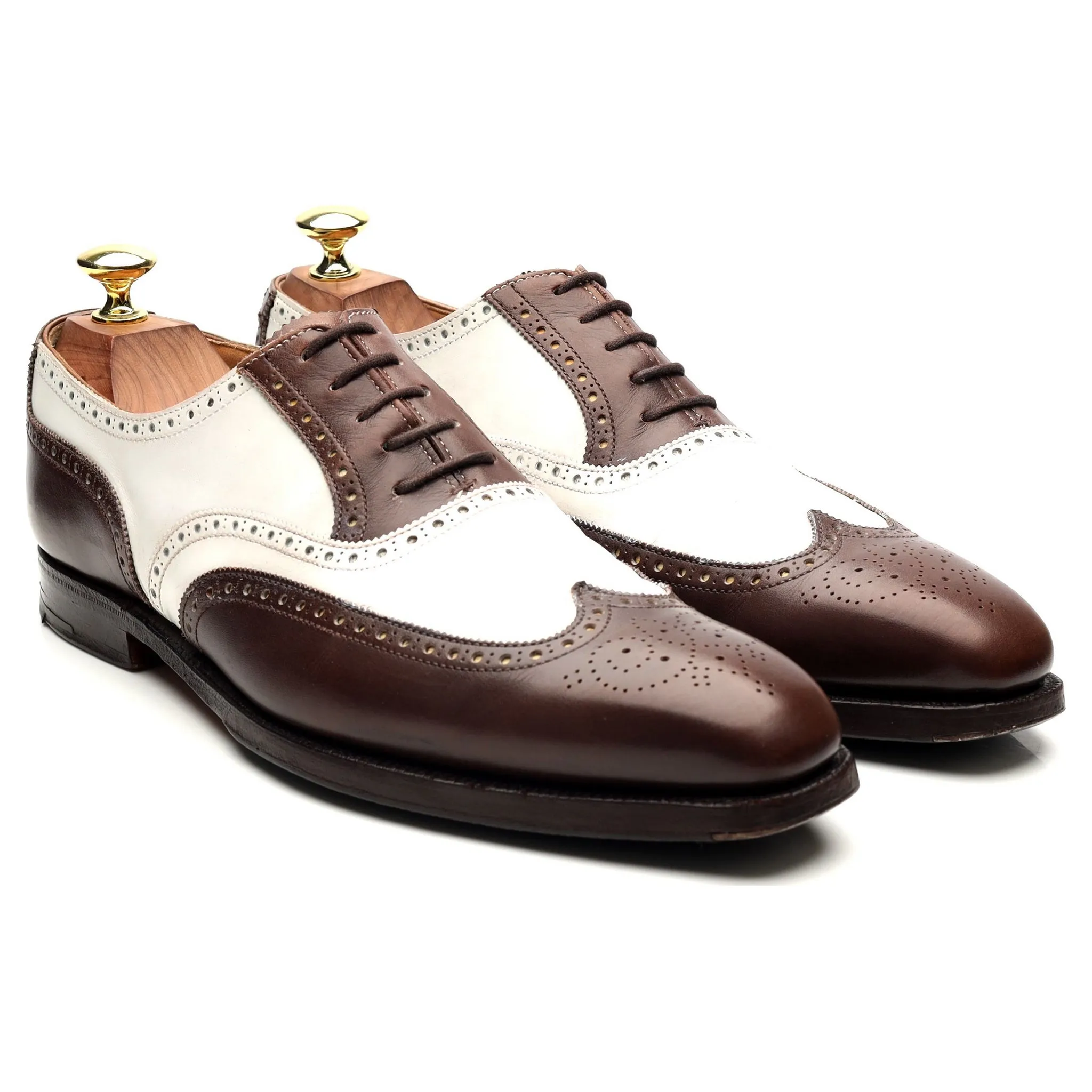 'Guildford' Brown White Leather Spectator Brogues UK 7 E