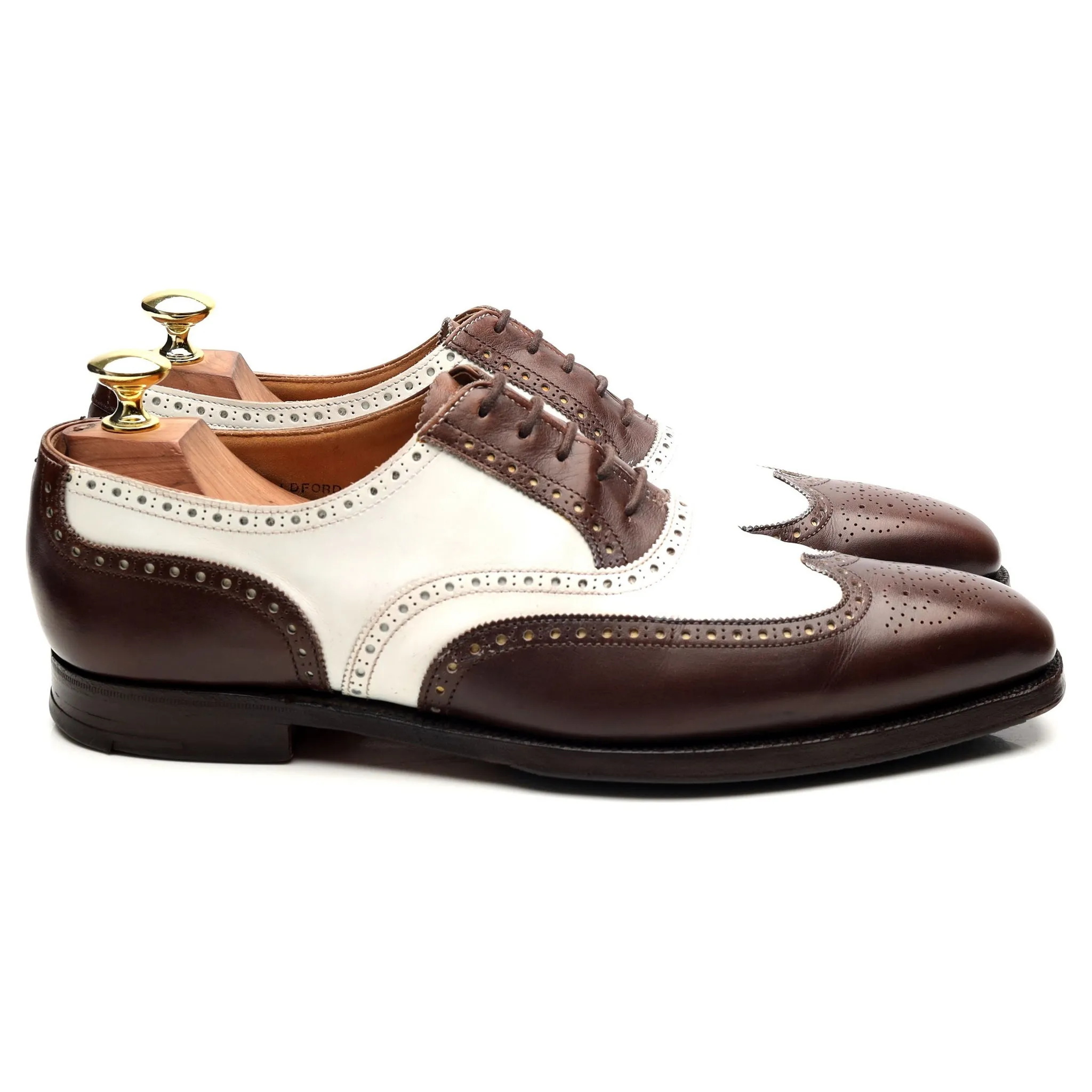 'Guildford' Brown White Leather Spectator Brogues UK 7 E