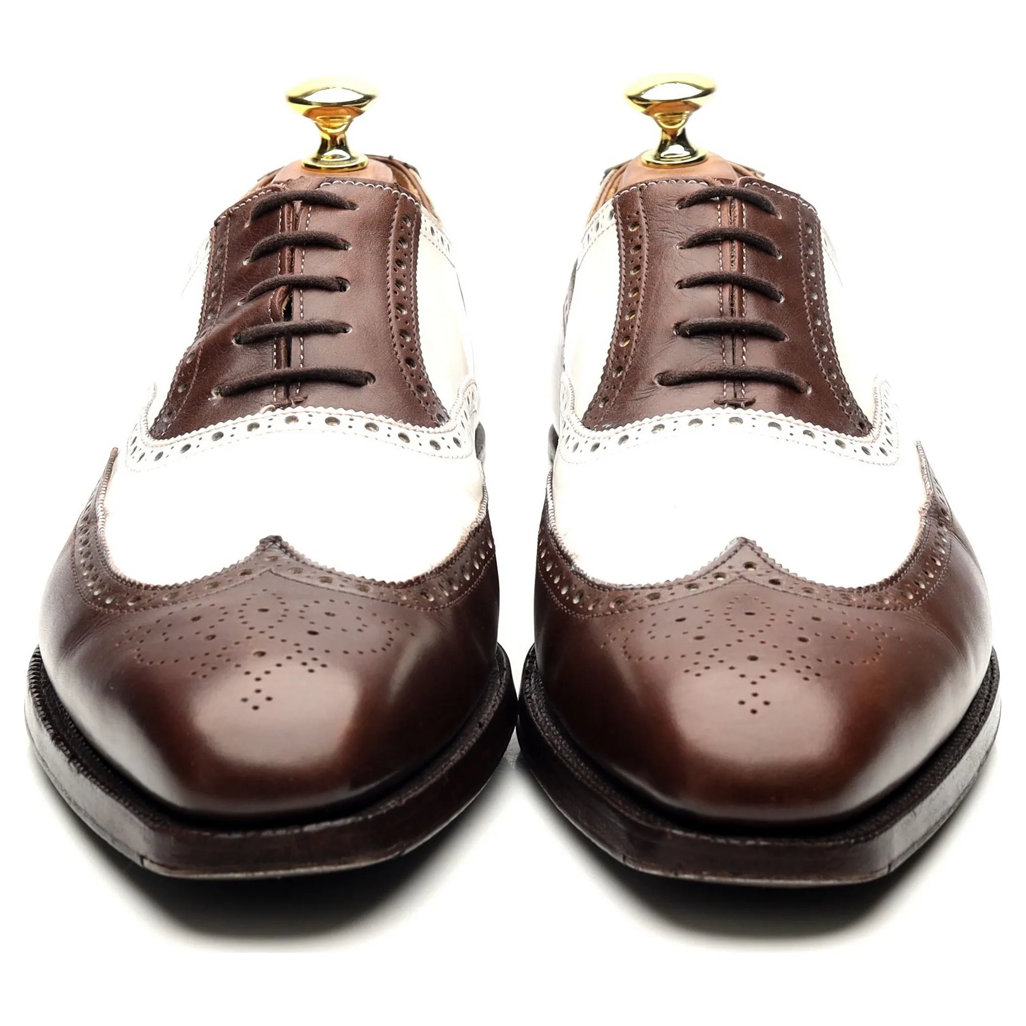 'Guildford' Brown White Leather Spectator Brogues UK 7 E