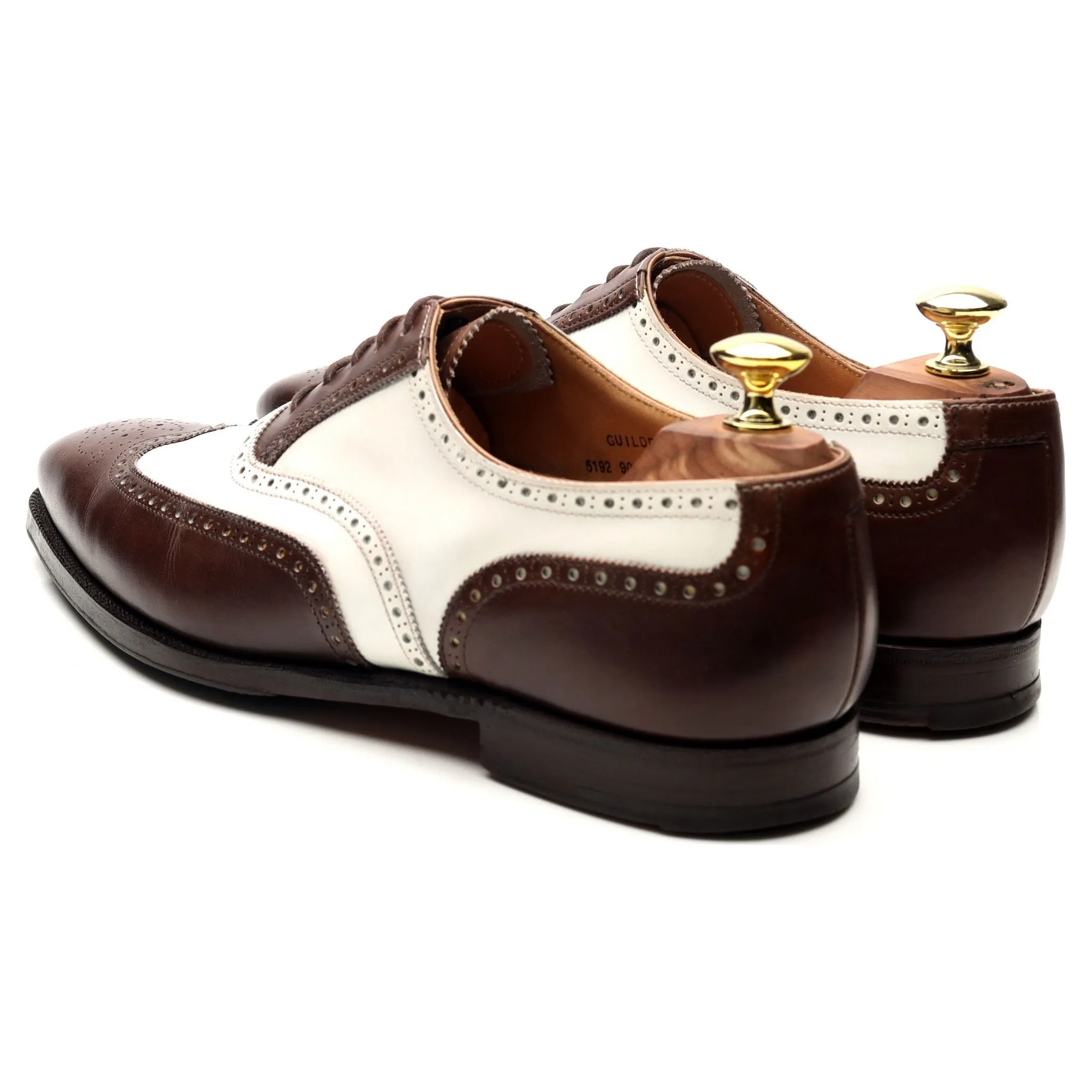 'Guildford' Brown White Leather Spectator Brogues UK 7 E