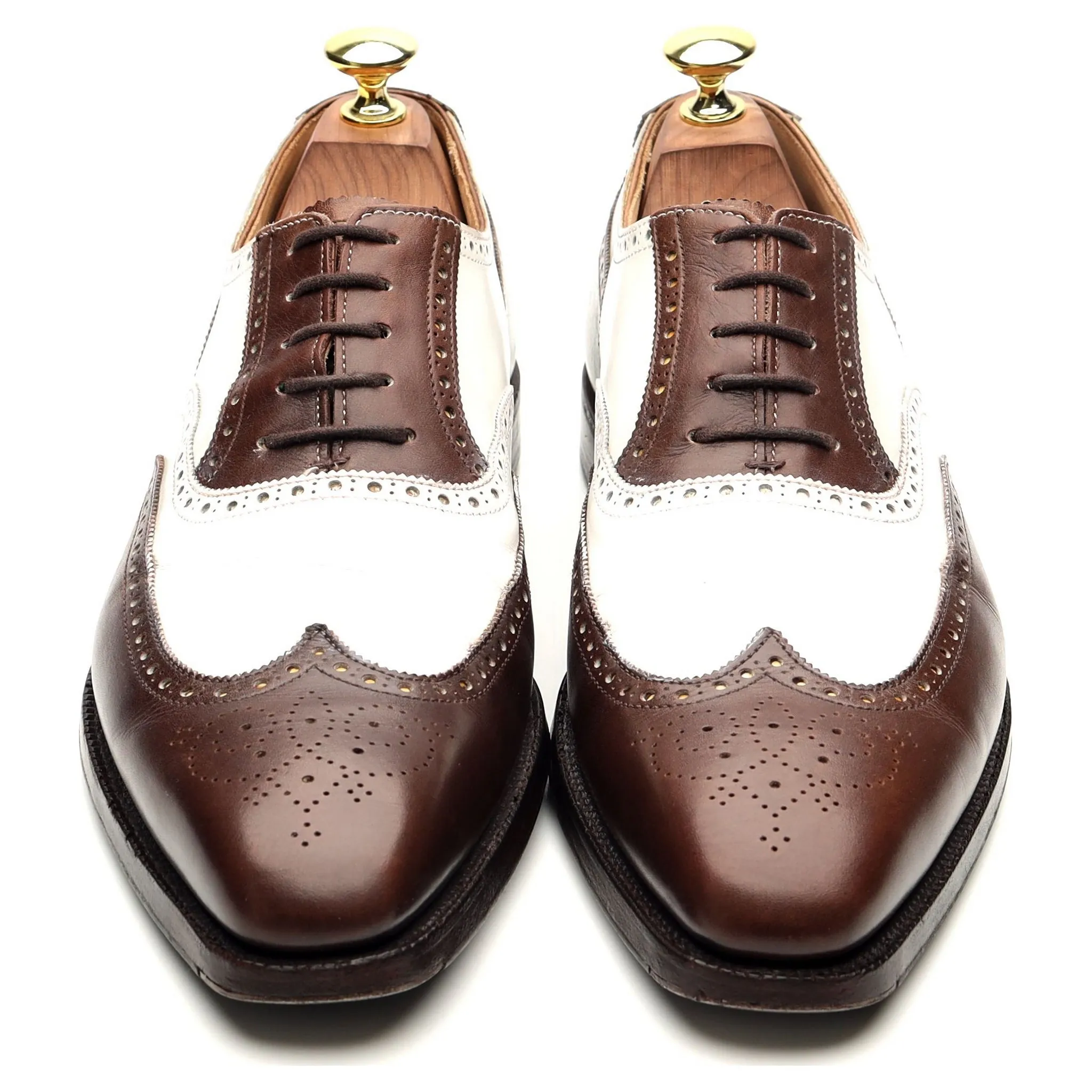 'Guildford' Brown White Leather Spectator Brogues UK 7 E