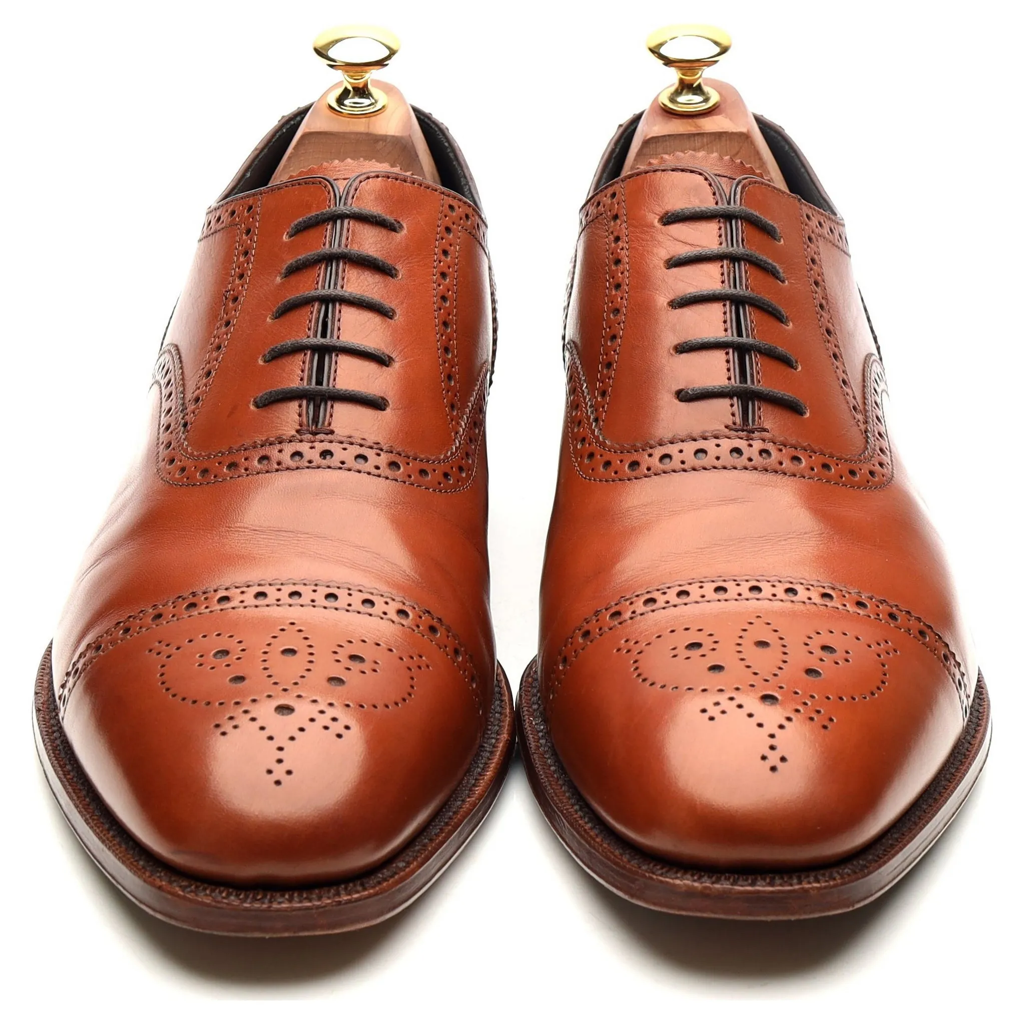 'Hampstead' Tan Brown Leather Oxford Brogues UK 9.5 G