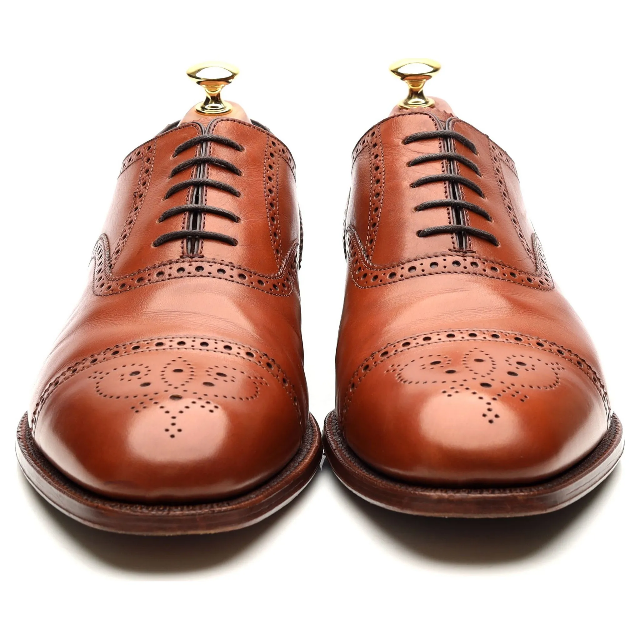 'Hampstead' Tan Brown Leather Oxford Brogues UK 9.5 G