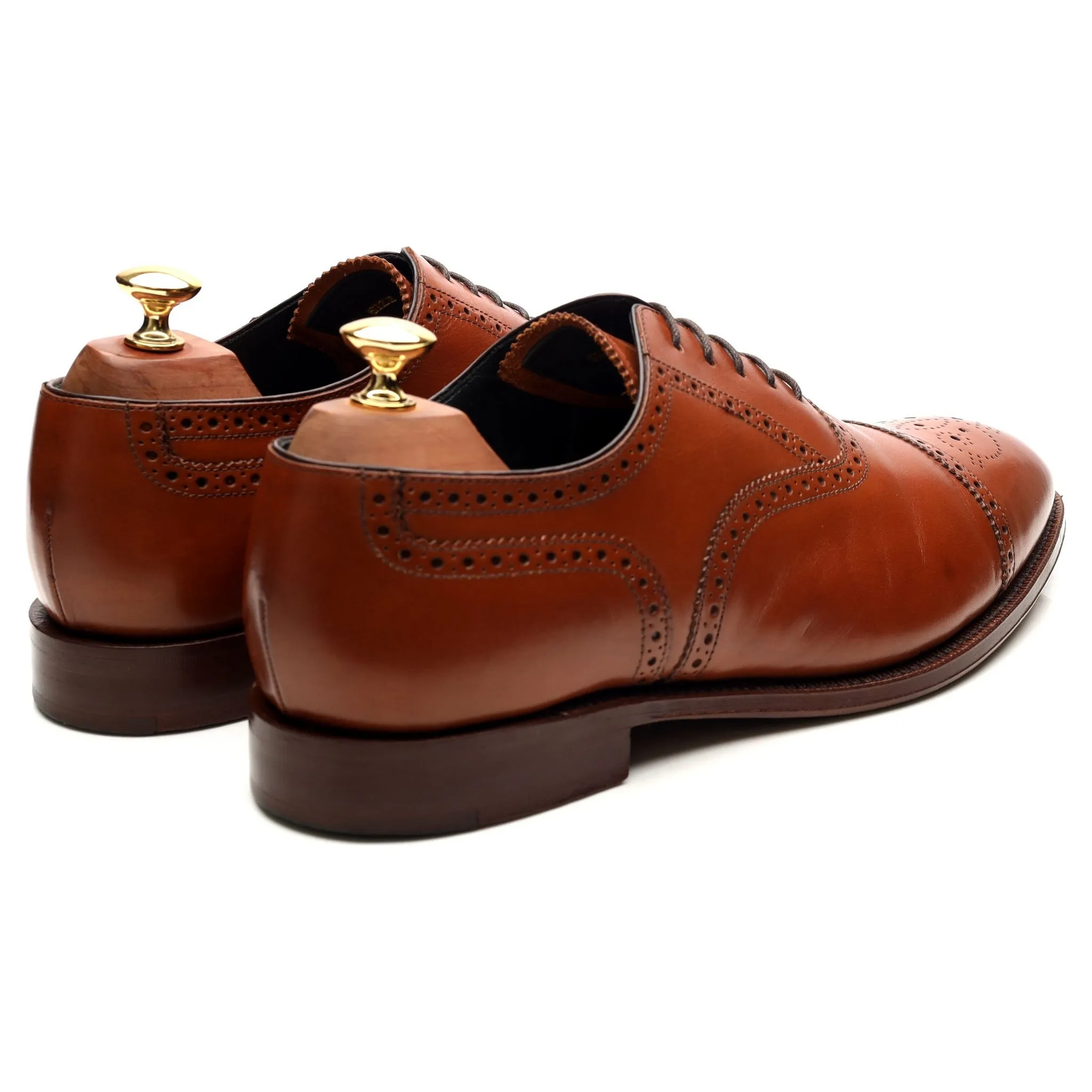 'Hampstead' Tan Brown Leather Oxford Brogues UK 9.5 G