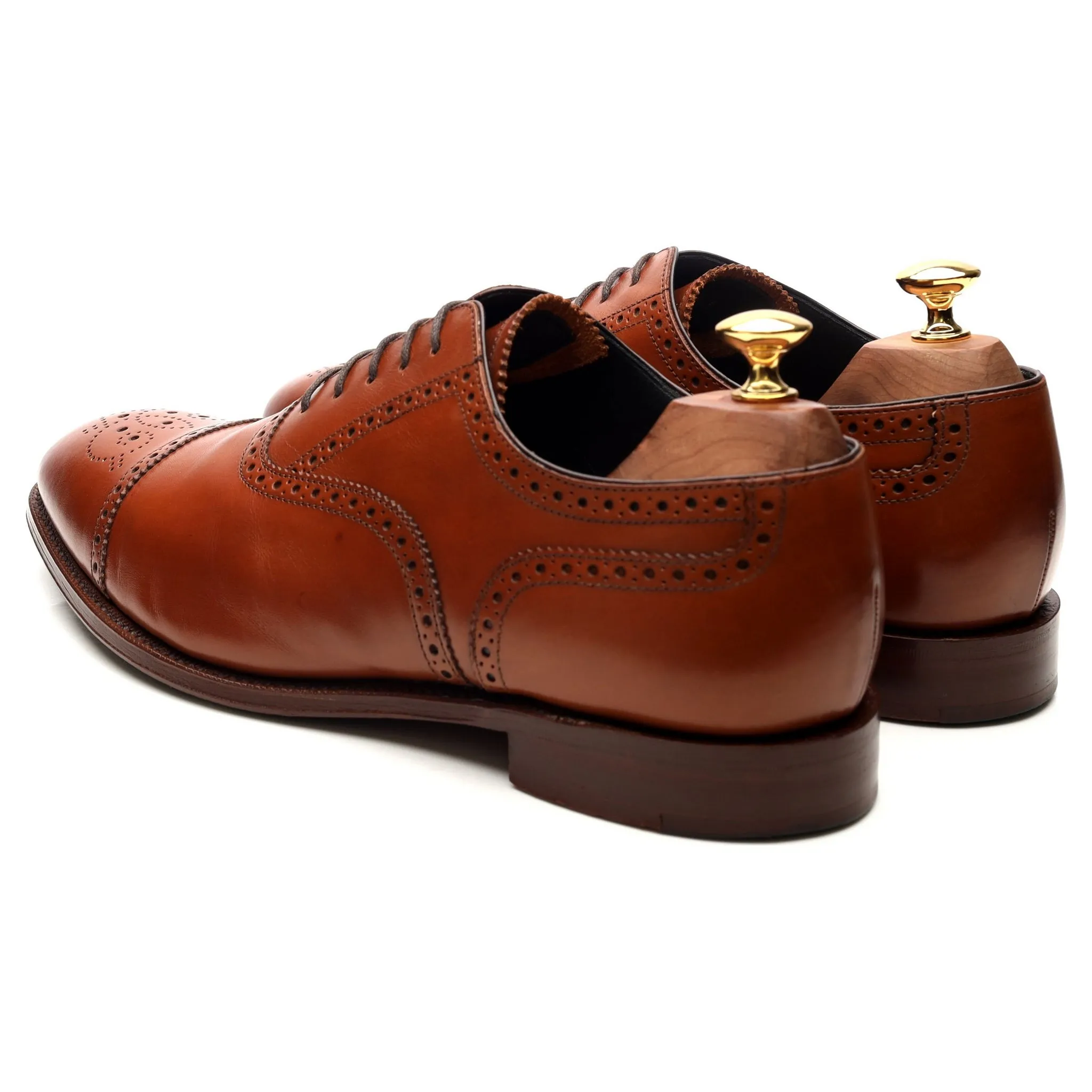 'Hampstead' Tan Brown Leather Oxford Brogues UK 9.5 G