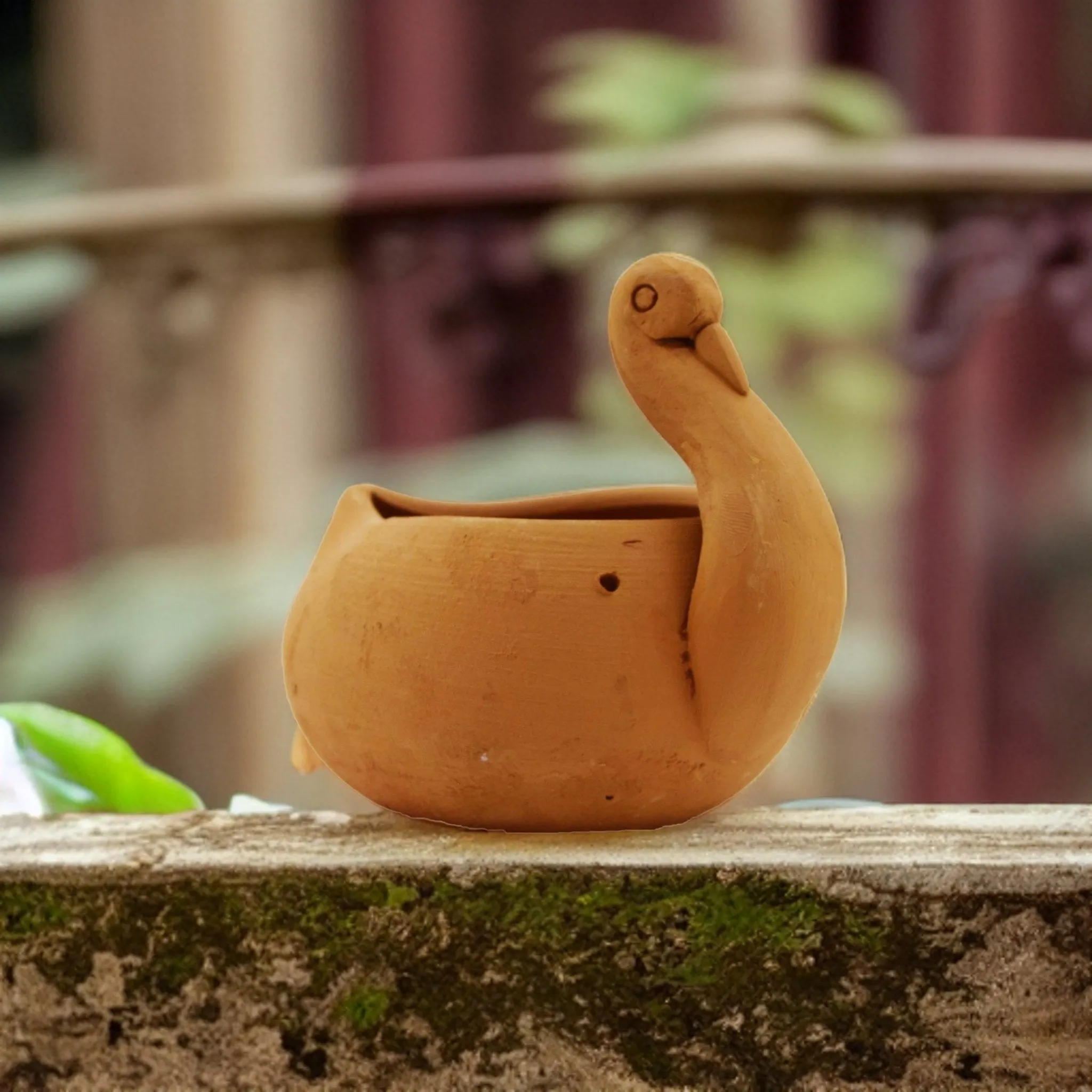 Handmade Terracotta Hanging Planter Duck