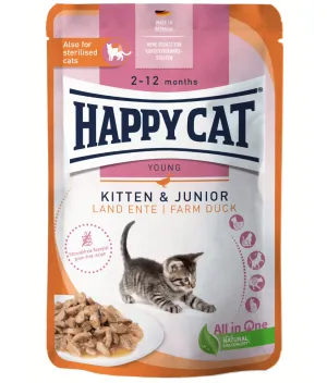 Happy Cat - Kitten & Junior Farm Duck 85g