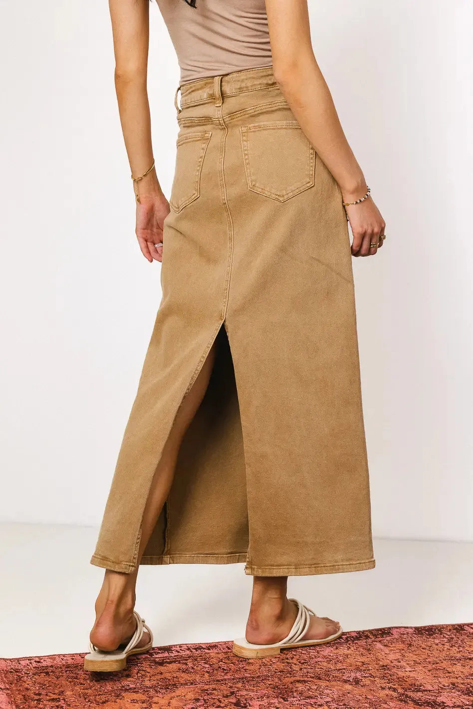 Harley Denim Midi Skirt in Mocha