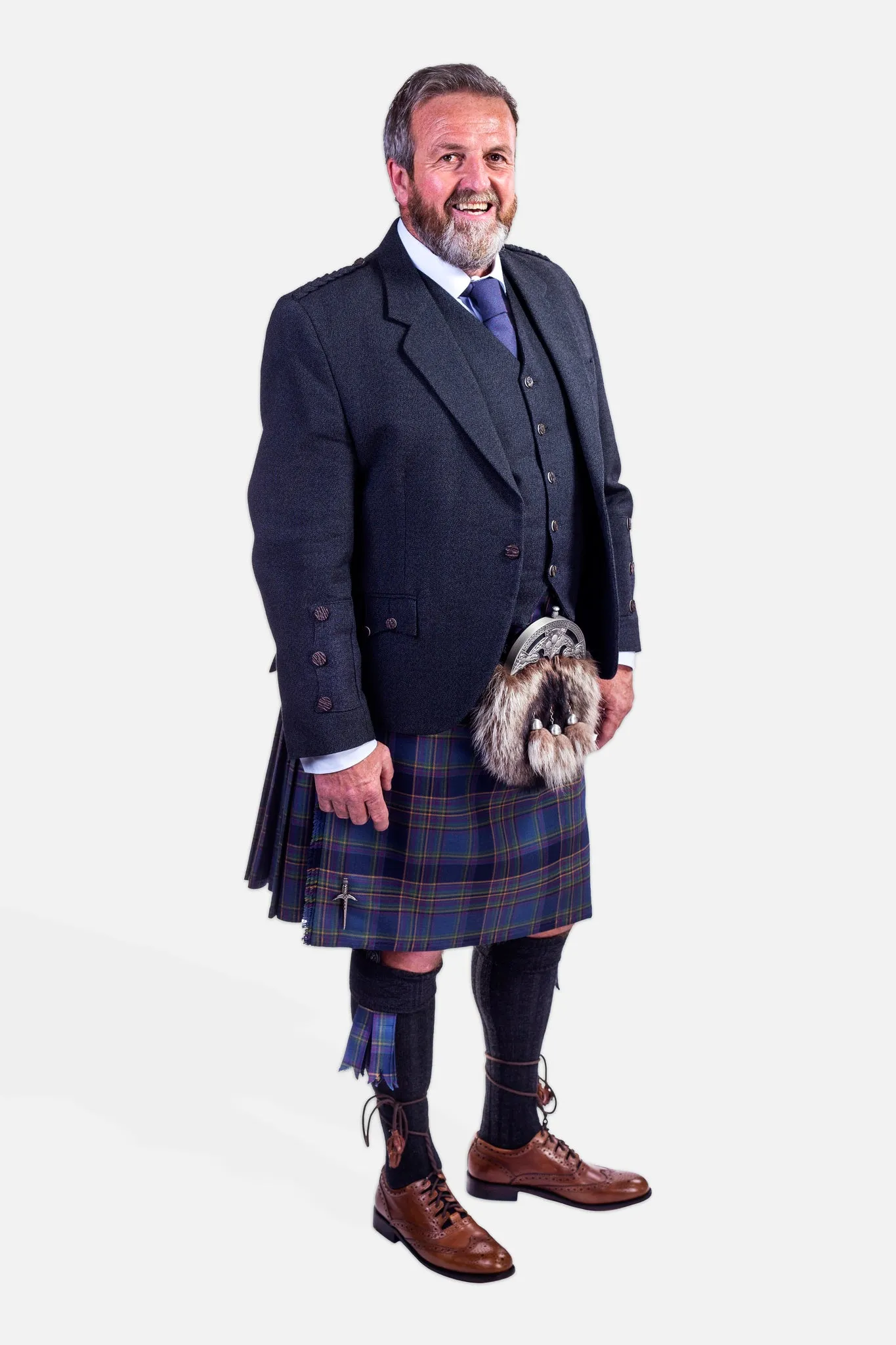 Highland Mist / Charcoal Holyrood Kilt Hire Outfit