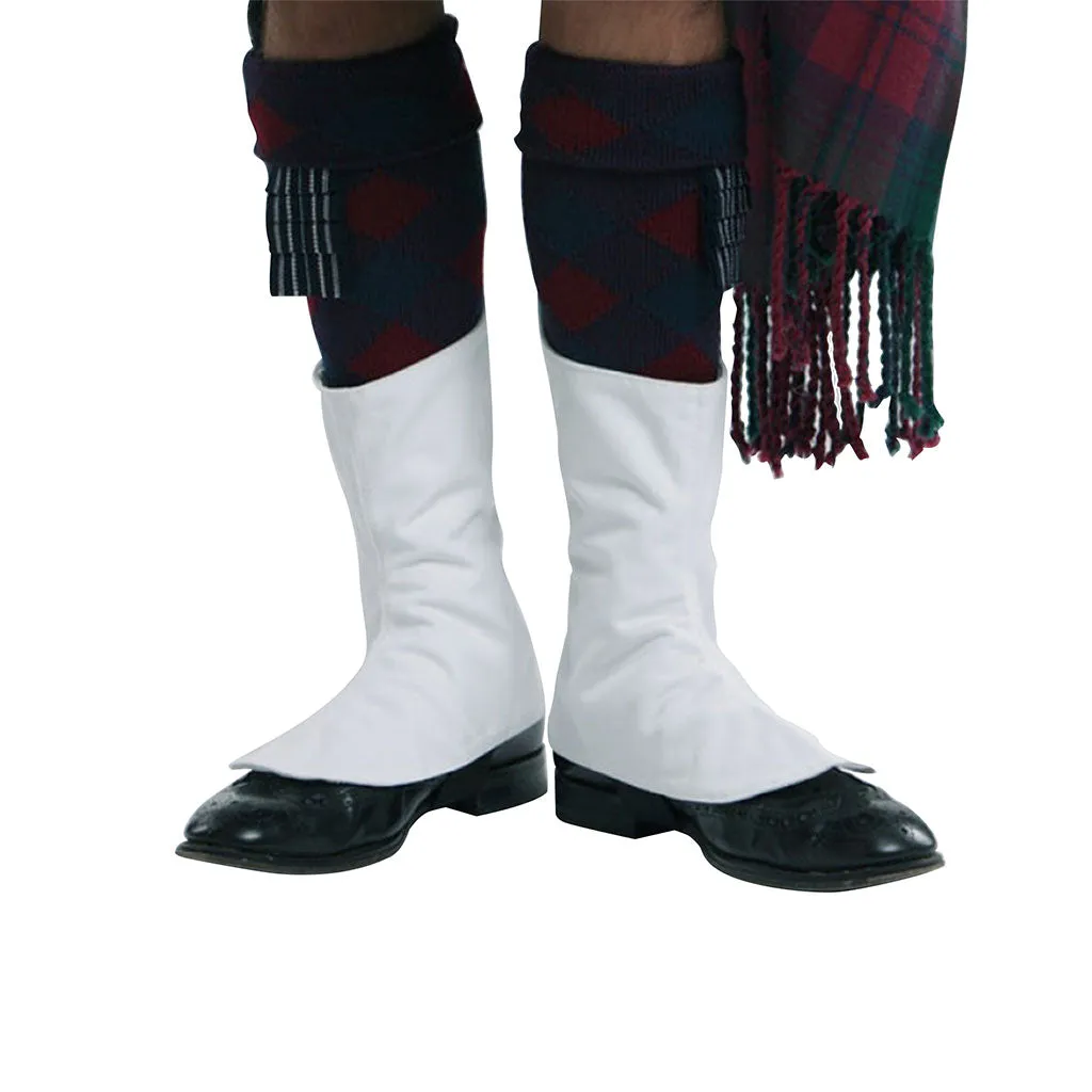 Highlander Kilt Brogues Spats White