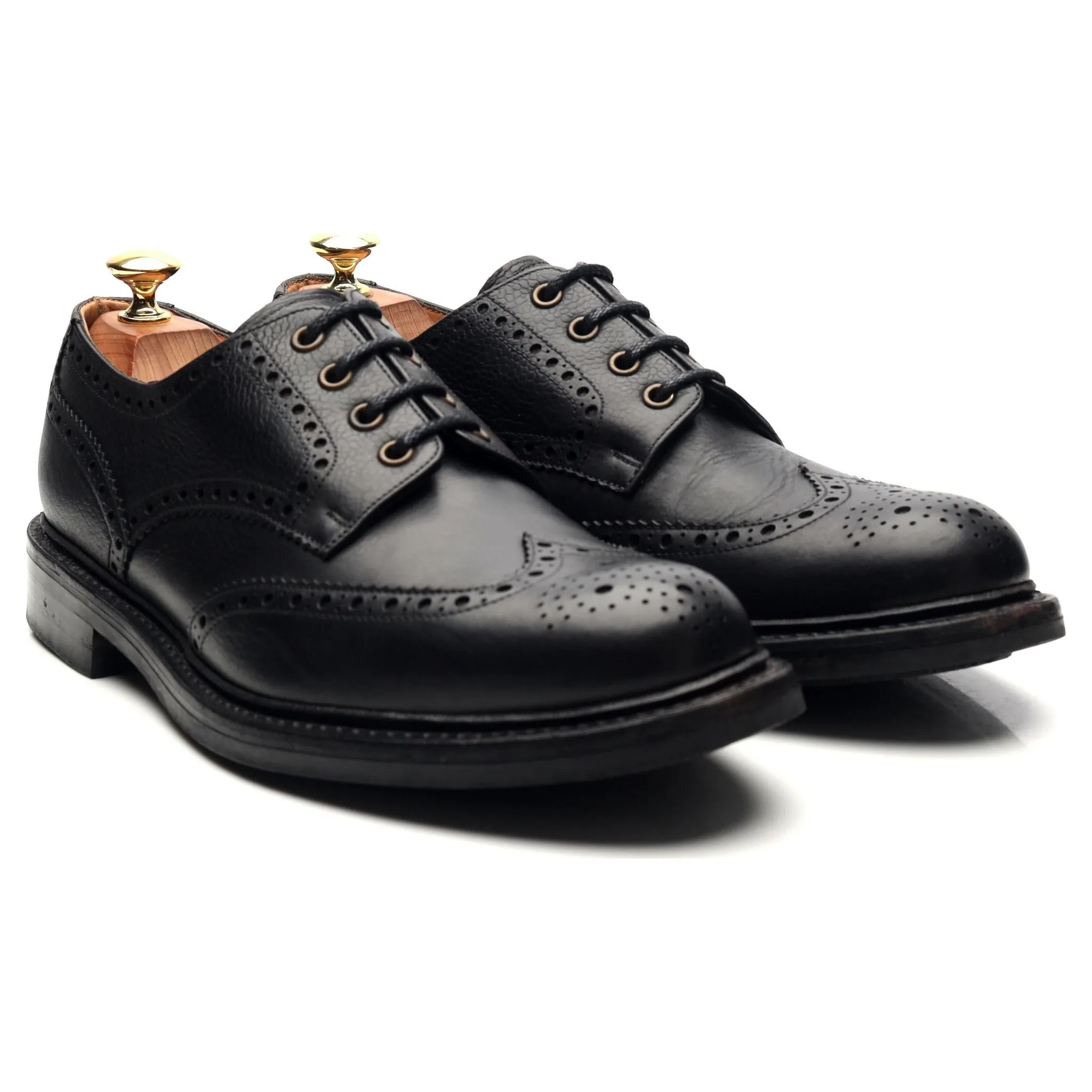 Hoggs Of Fife 'Muirfield' Black Leather Derby Brogues UK 8.5 G