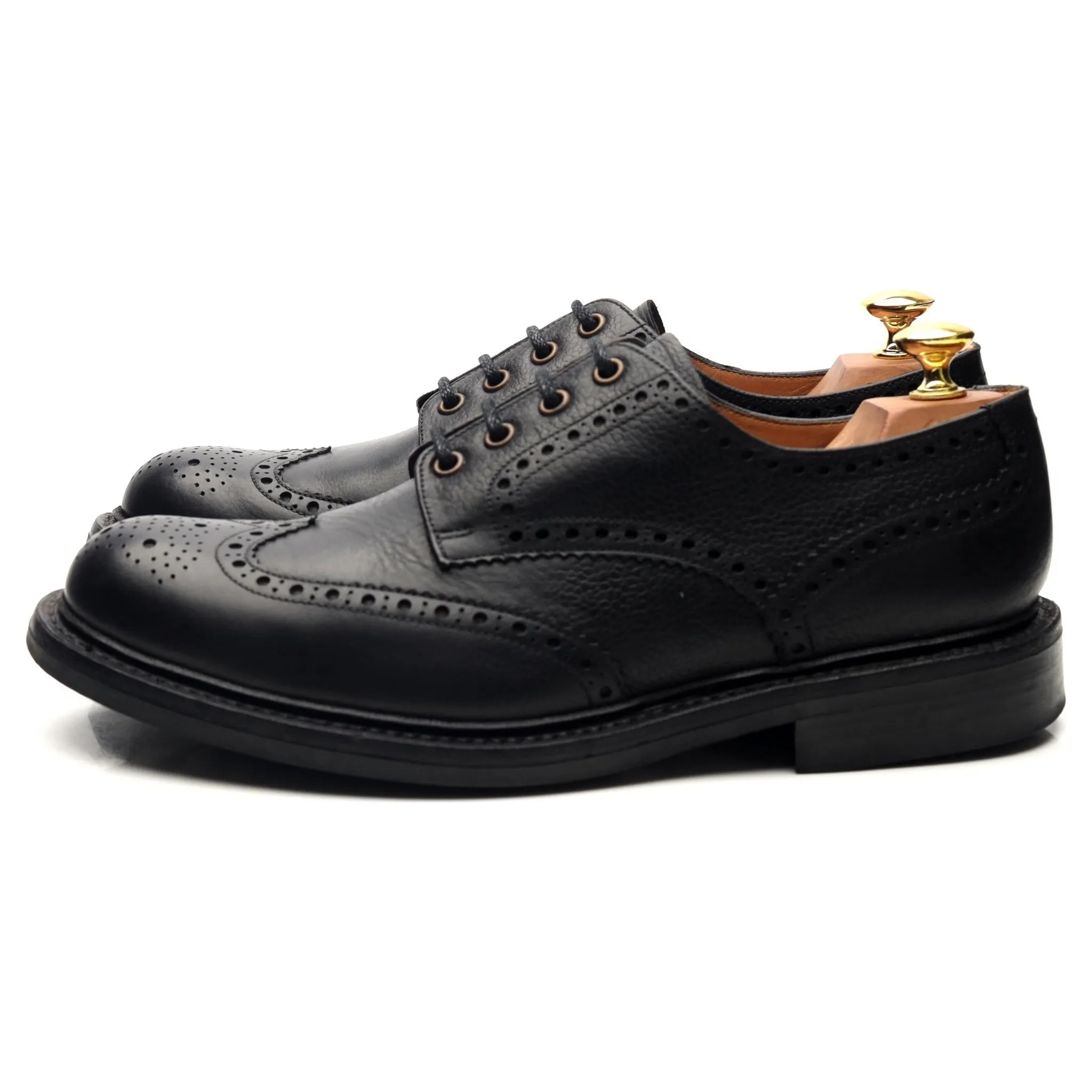 Hoggs Of Fife 'Muirfield' Black Leather Derby Brogues UK 8.5 G