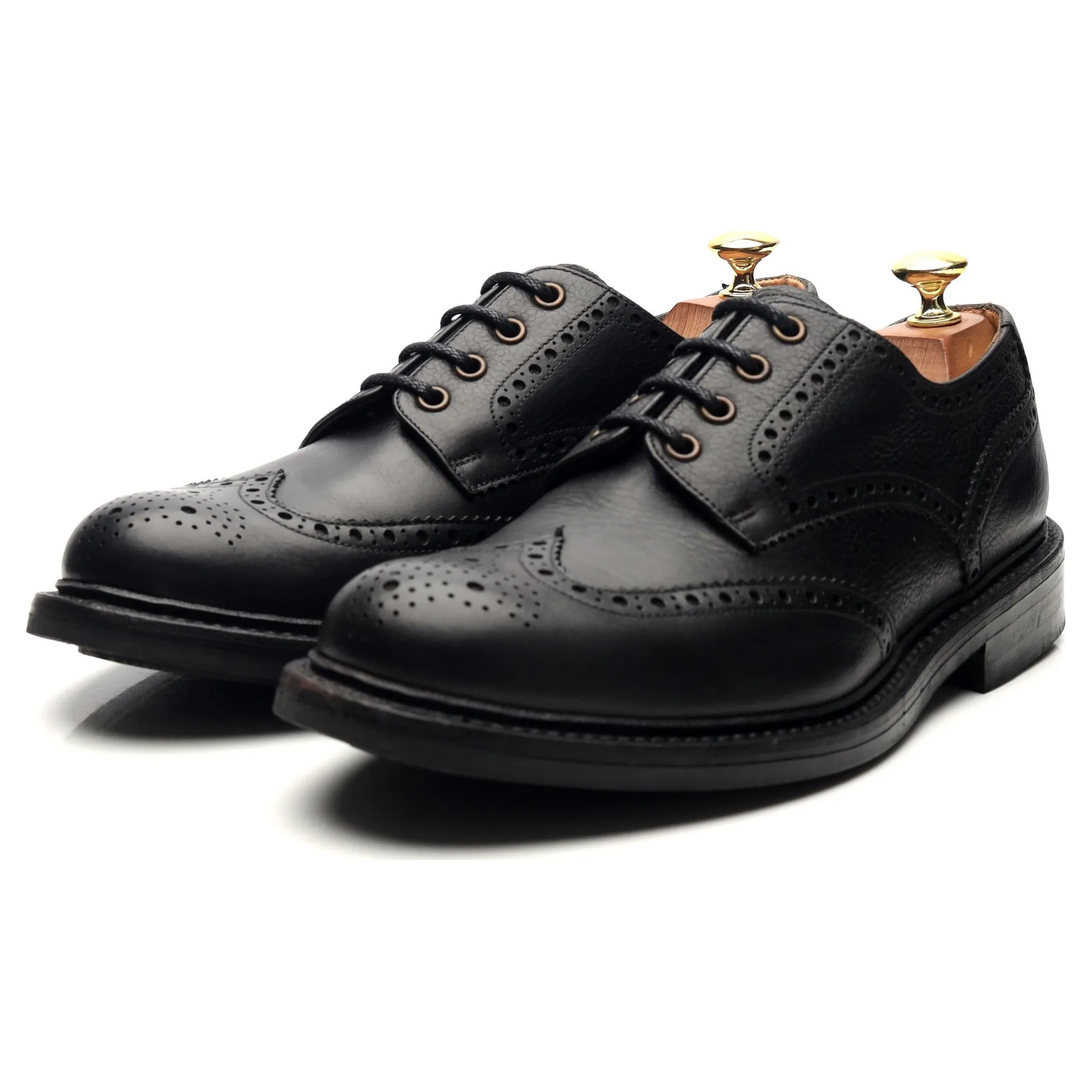 Hoggs Of Fife 'Muirfield' Black Leather Derby Brogues UK 8.5 G