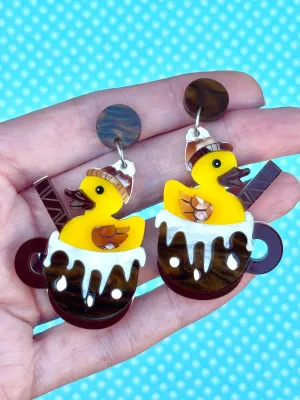 Hot chocolate ☕️ Ducky - earrings - Set of 2