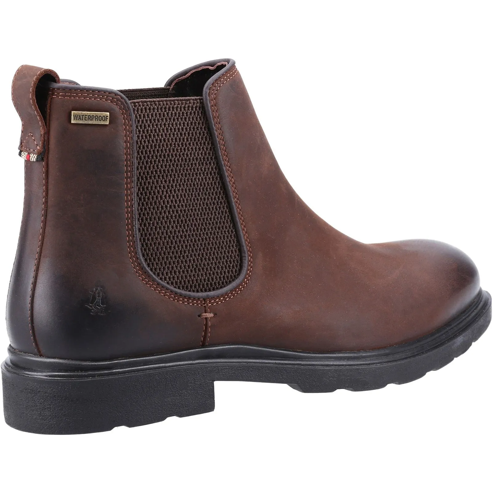 Hush Puppies Preston Mens Brown Leather Waterproof Pull On Ankle Boots