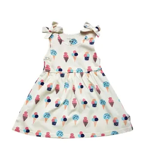 Ice Cream Bow Knot Shoulder Dress