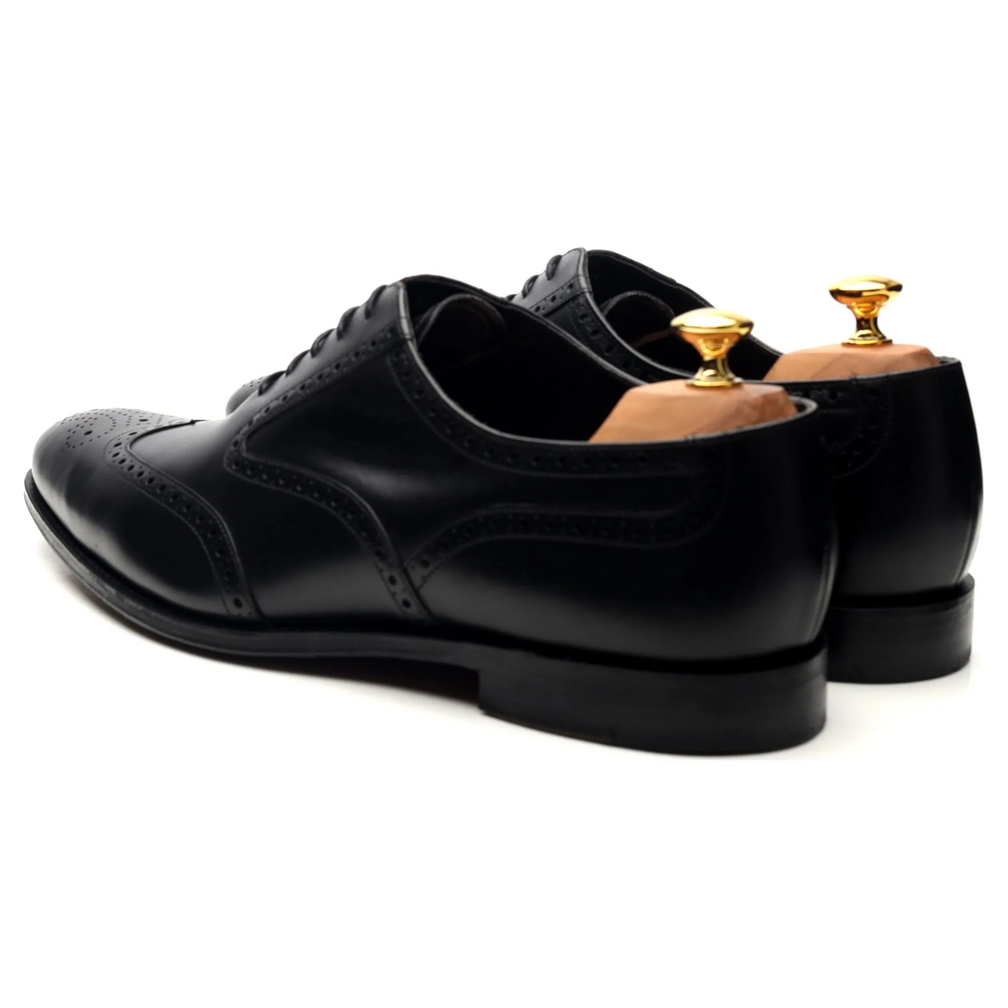 'Ilfracombe' Black Leather Oxford Brogues UK 11