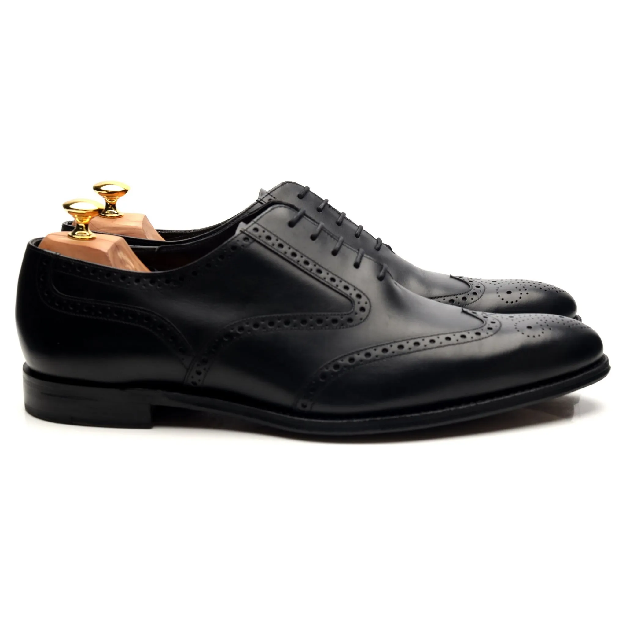 'Ilfracombe' Black Leather Oxford Brogues UK 11