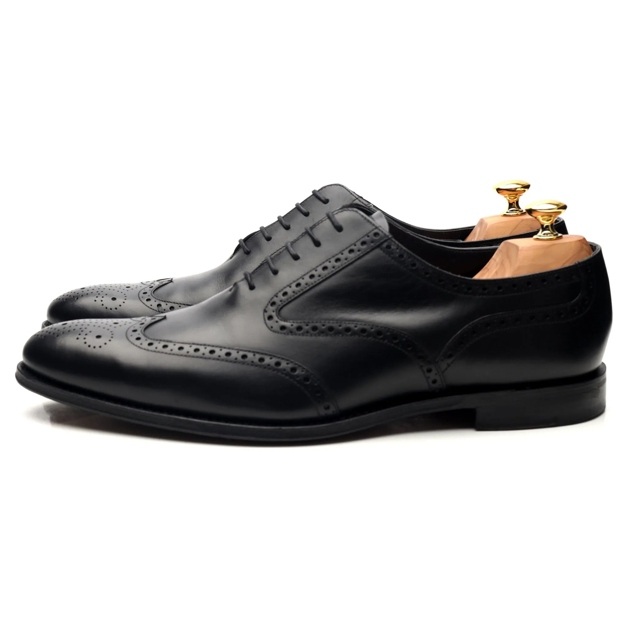 'Ilfracombe' Black Leather Oxford Brogues UK 11