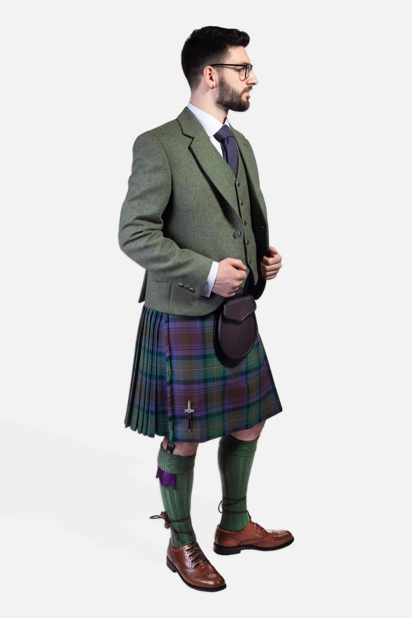 Isle of Skye / Lovat Green Tweed Kilt Hire Outfit