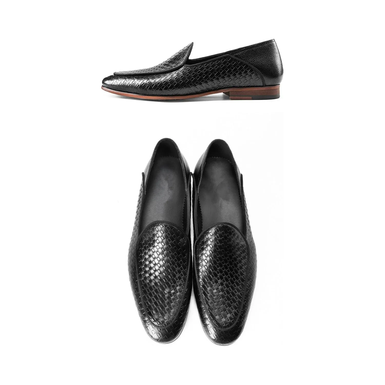 Italian Class Embossed Leather Formal Slip-On Brogues