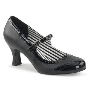 JENNA-06 Black Faux Leather-Patent