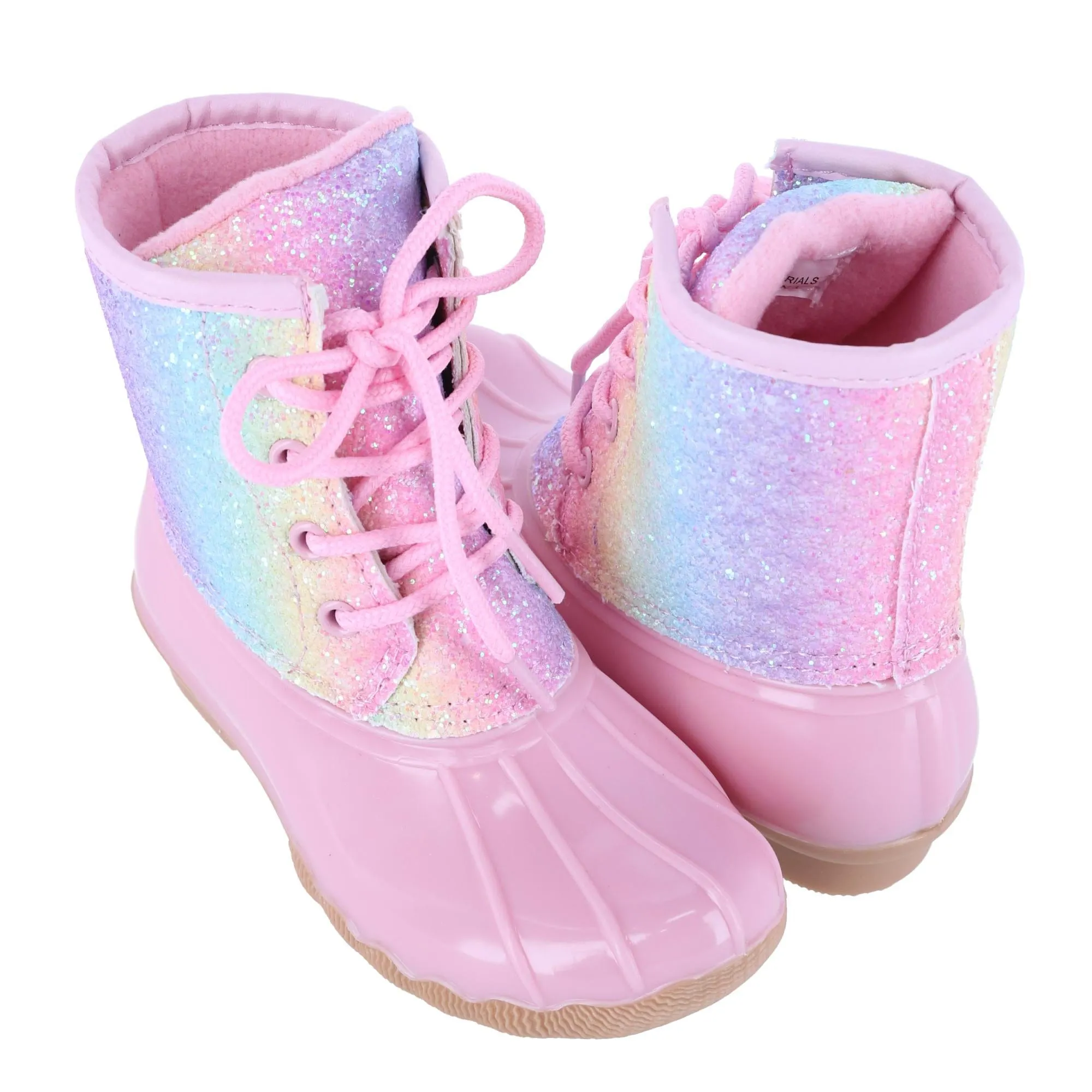 Josmo Kid's Rainbow Glitter and Pink Rain Boot