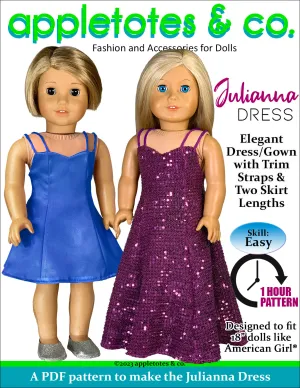 Julianna Dress 18 Inch Doll Sewing Pattern