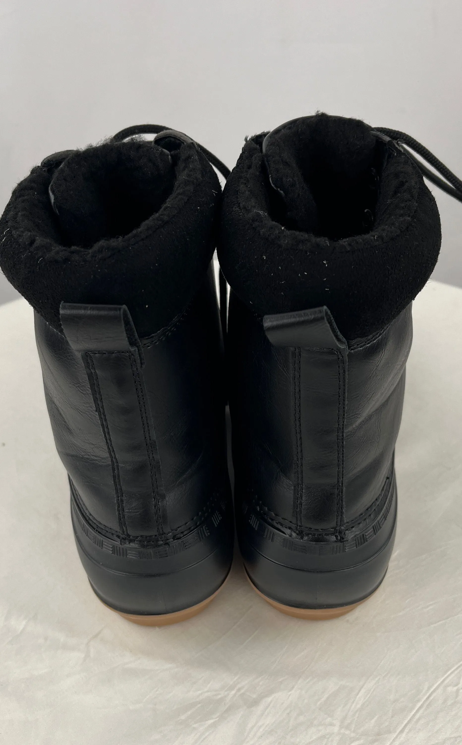 Just Fab Women's Black Duck Boots W/Faux Fur Black Size 9 NIB