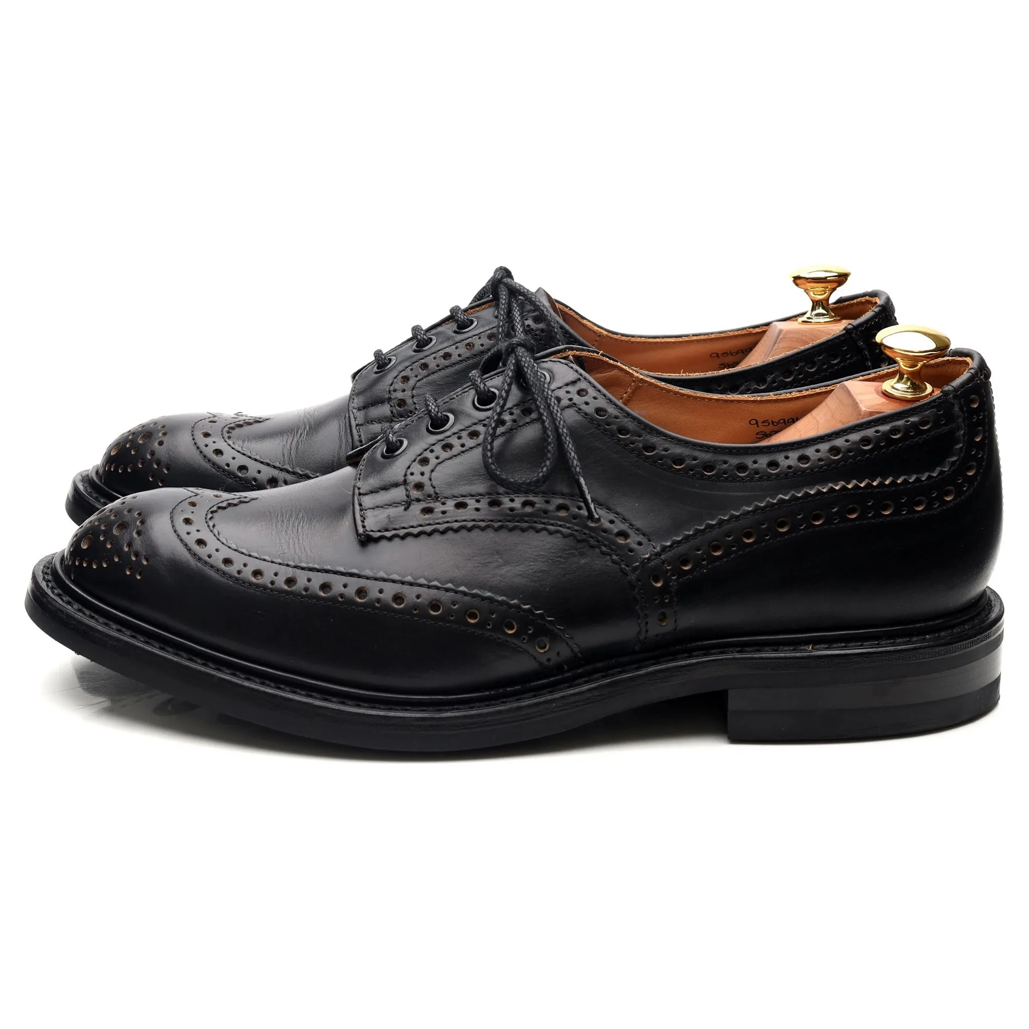 Kafka 'Bourton' Black Leather Derby Brogues UK 9.5