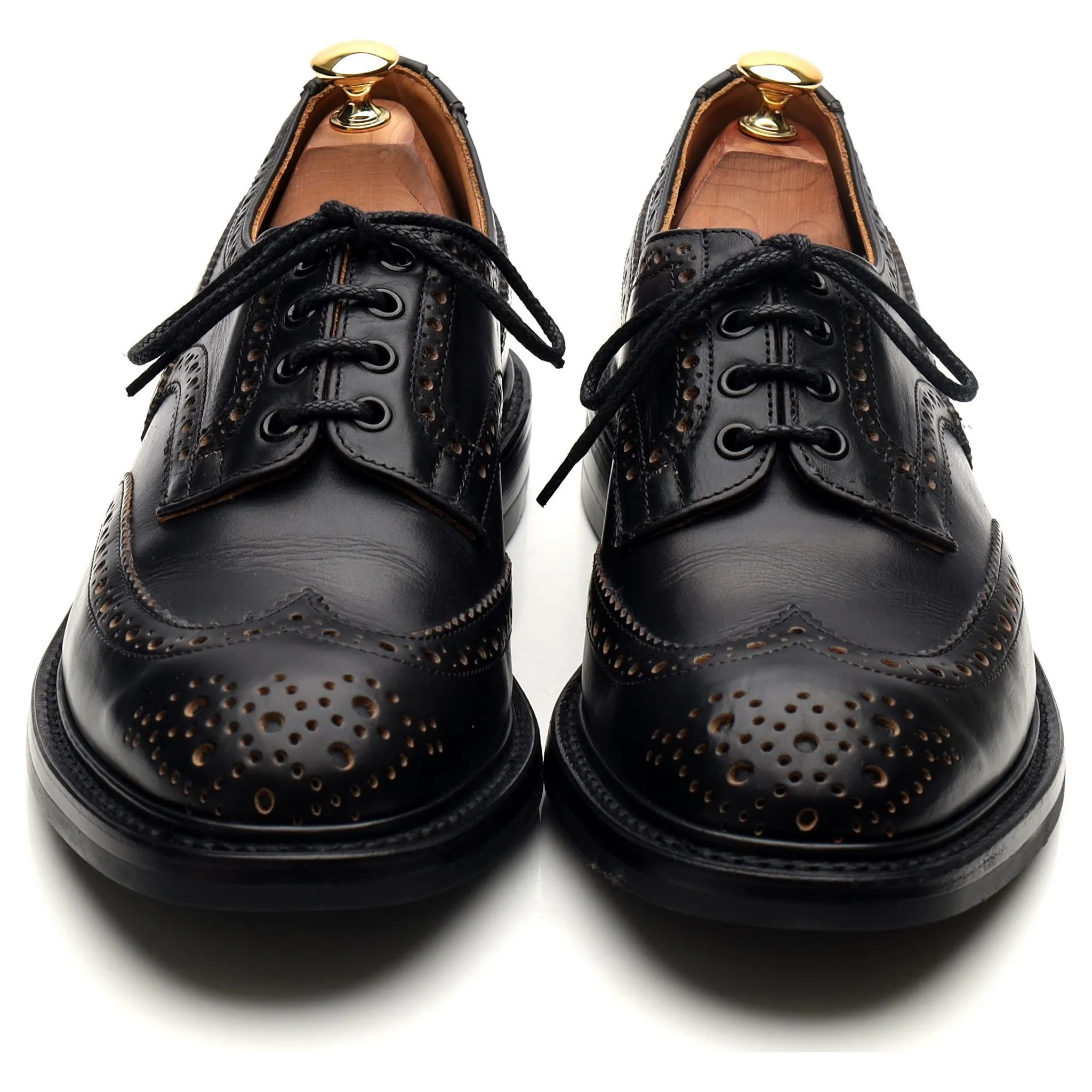 Kafka 'Bourton' Black Leather Derby Brogues UK 9.5