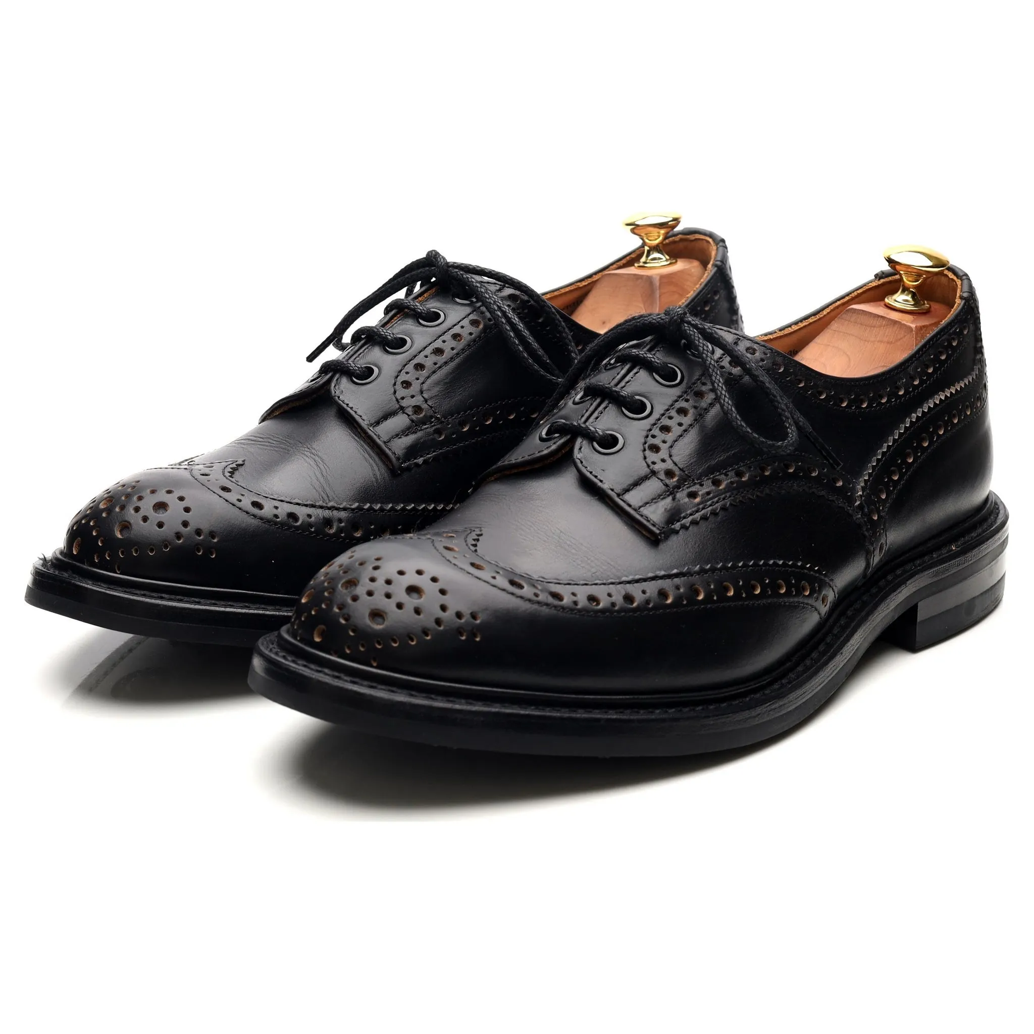 Kafka 'Bourton' Black Leather Derby Brogues UK 9.5