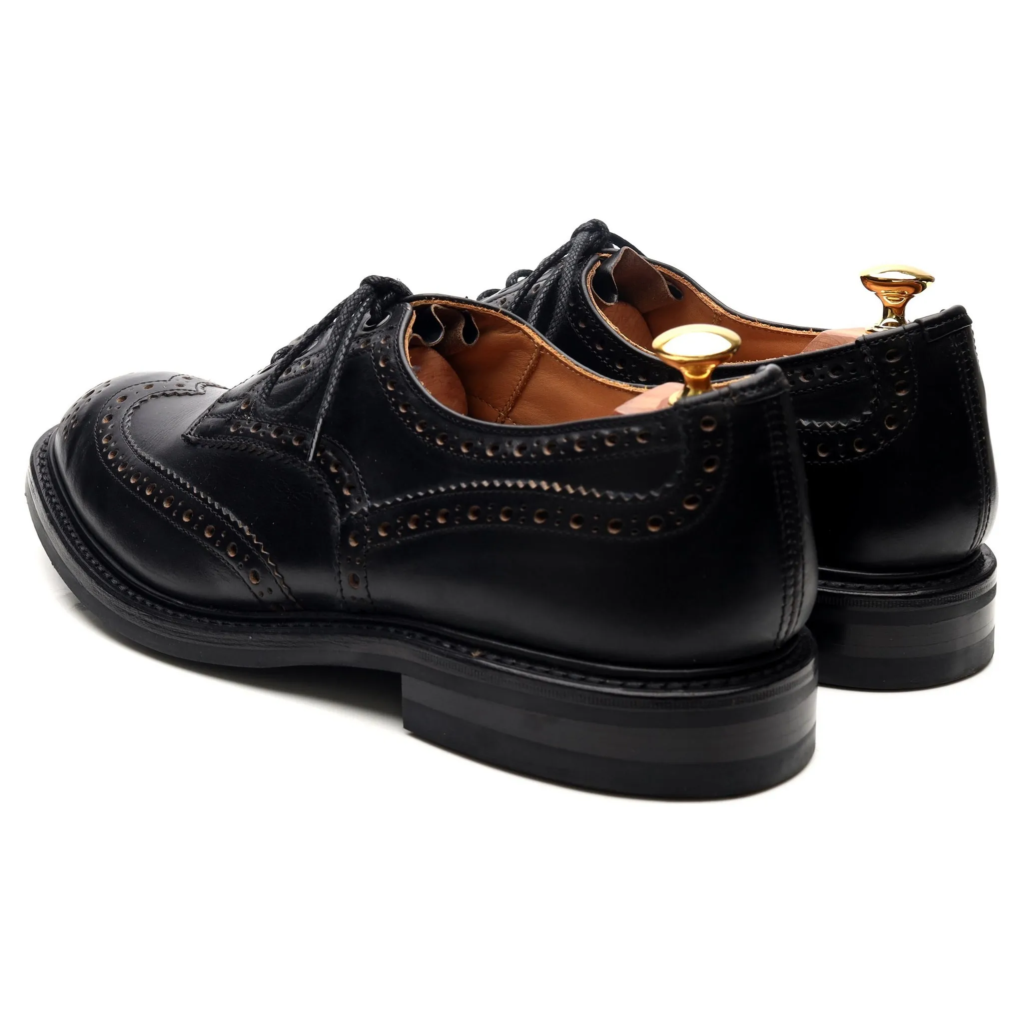 Kafka 'Bourton' Black Leather Derby Brogues UK 9.5