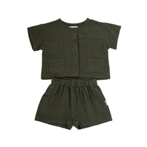 Karibou Kids Wildling Linen Set - Forest Green