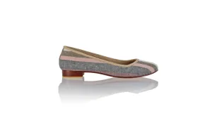 Kate 20mm Ballet - Grey & Cream Line linen