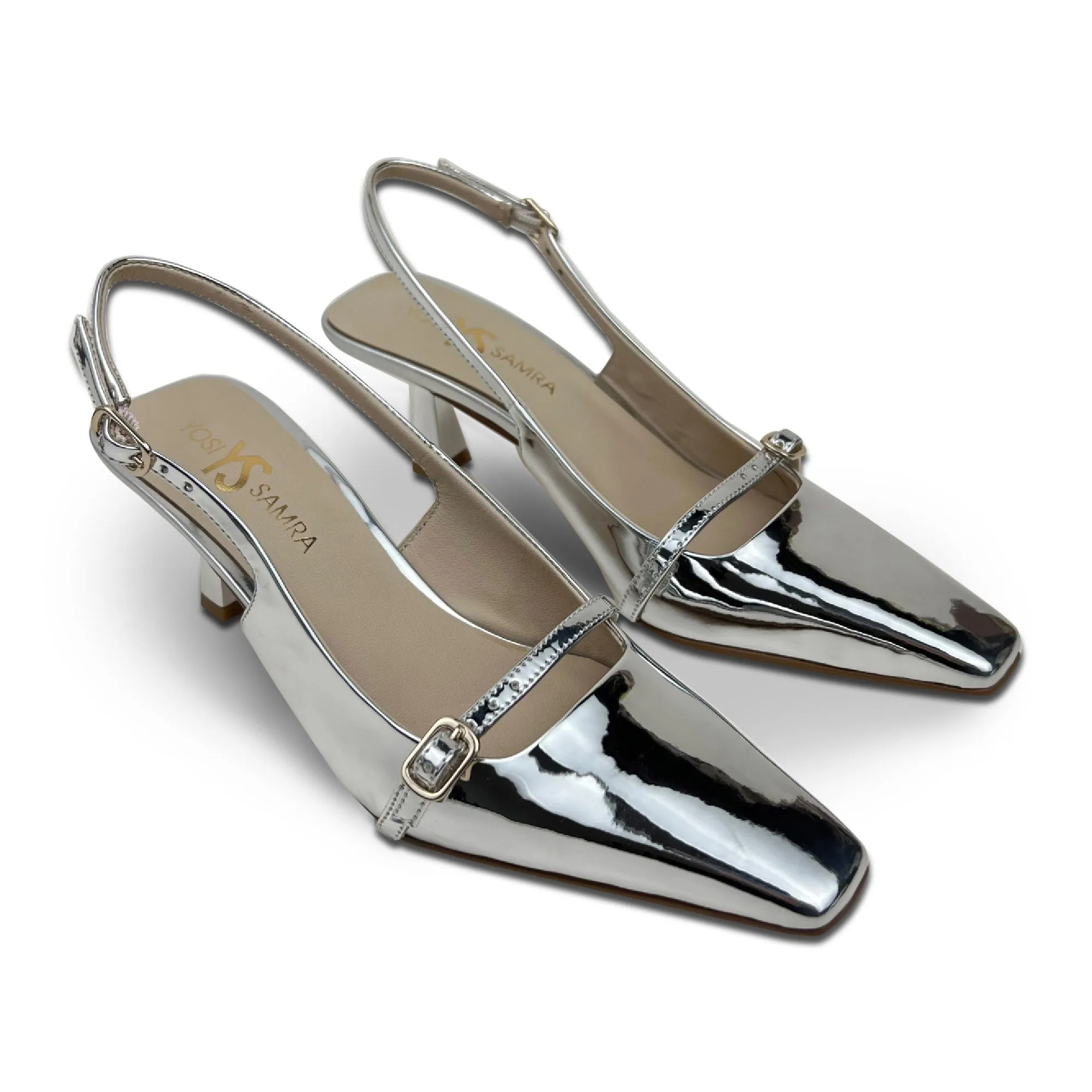 Kate Slingback Pumps in Silver