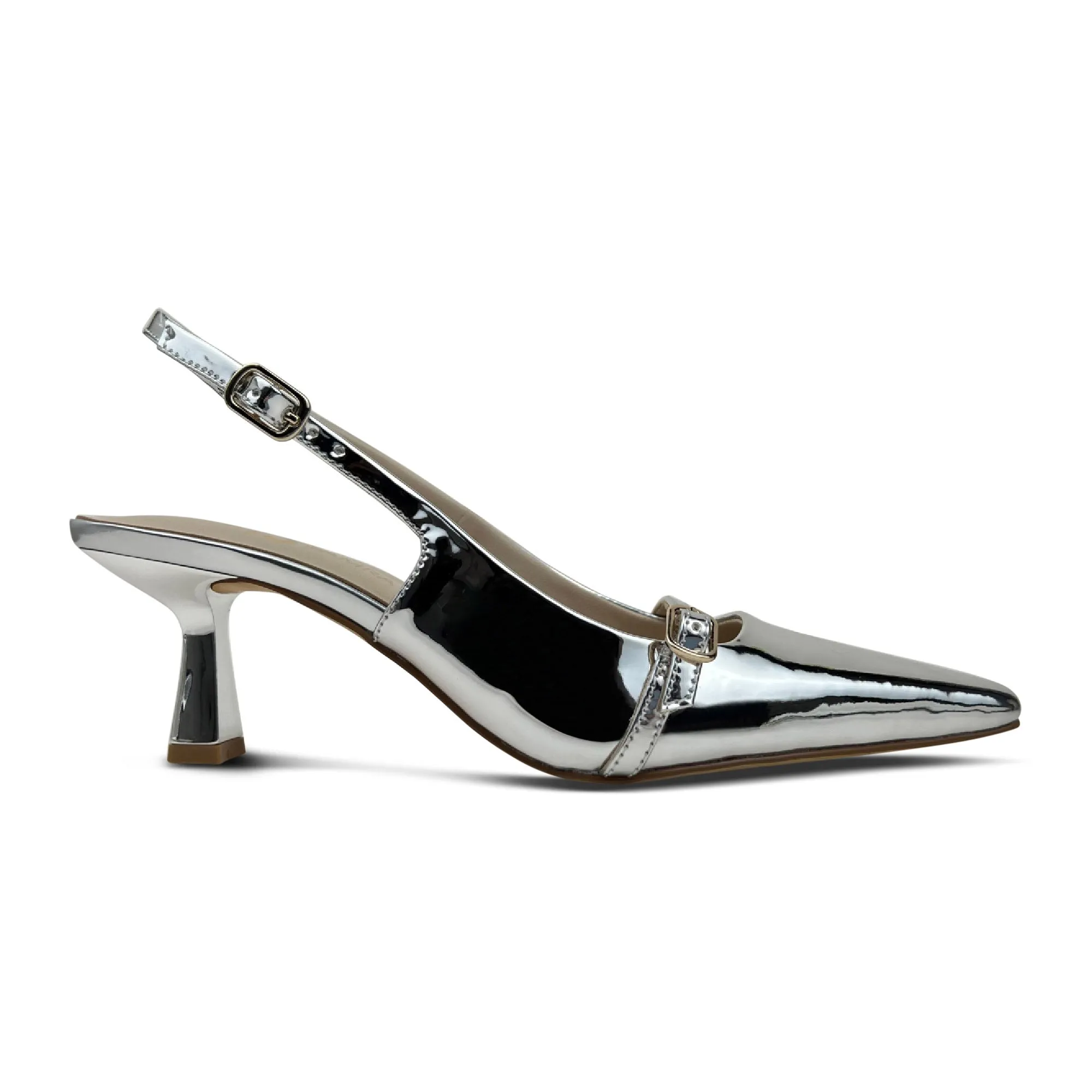 Kate Slingback Pumps in Silver