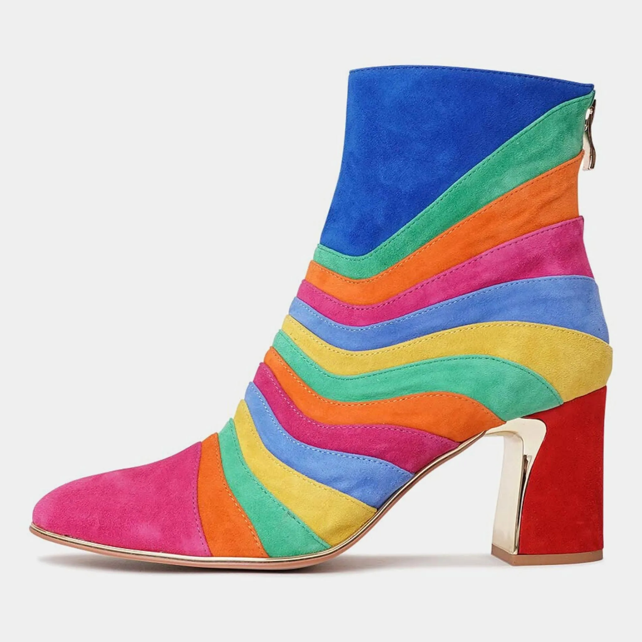 Kattat Bright Multi Suede Ankle Boots