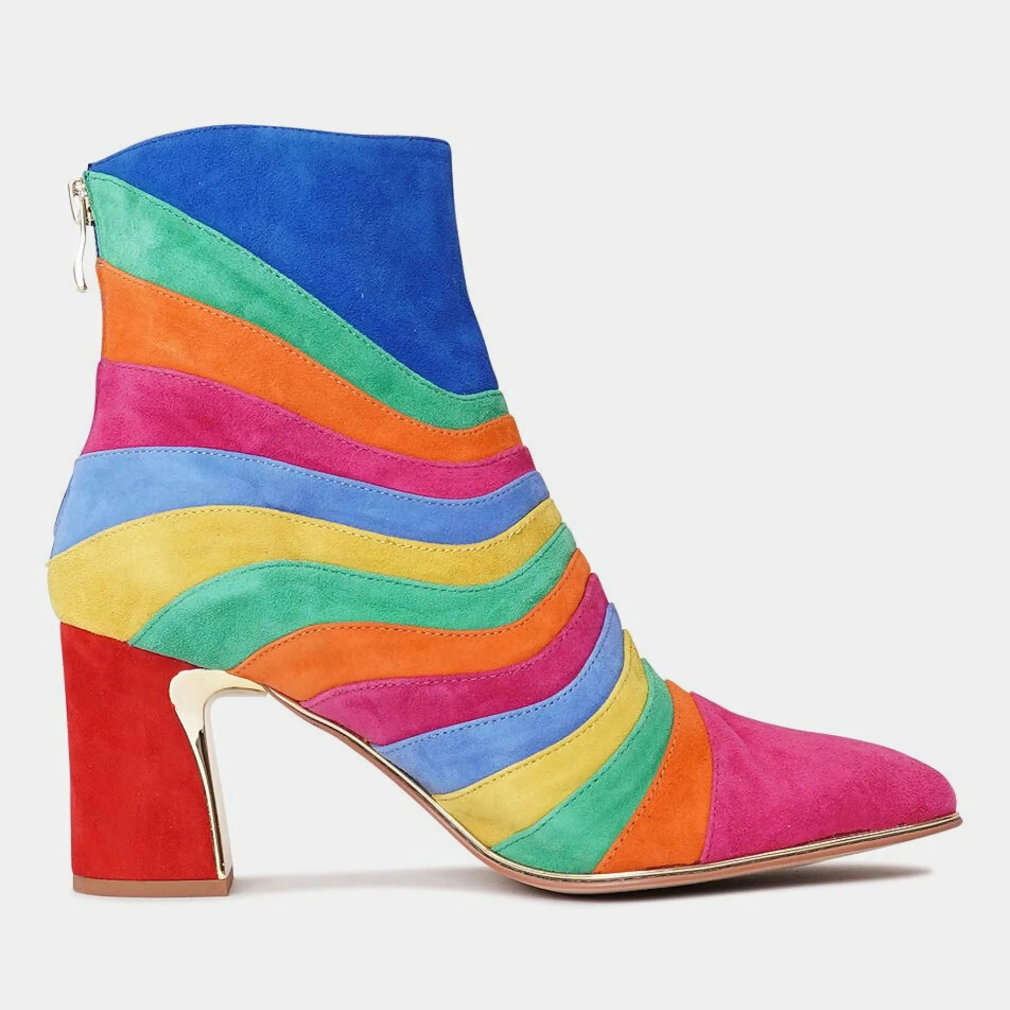 Kattat Bright Multi Suede Ankle Boots