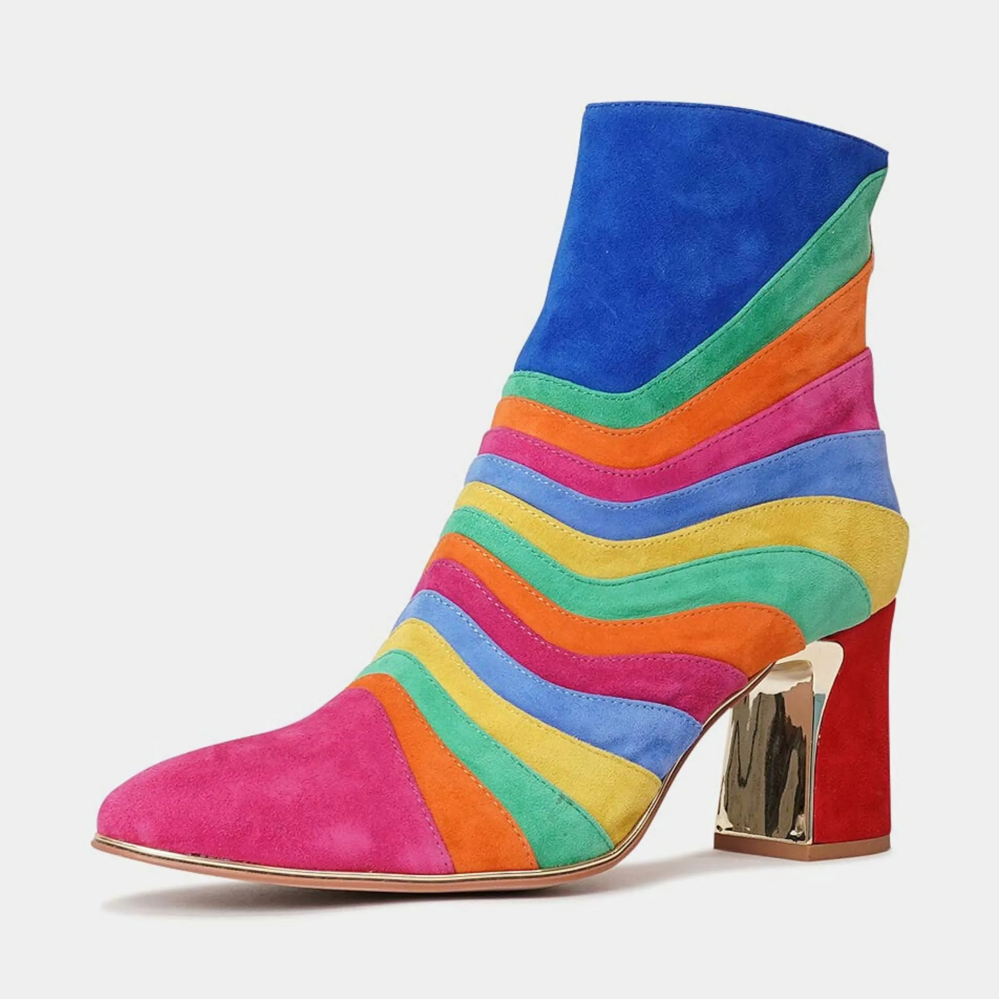 Kattat Bright Multi Suede Ankle Boots