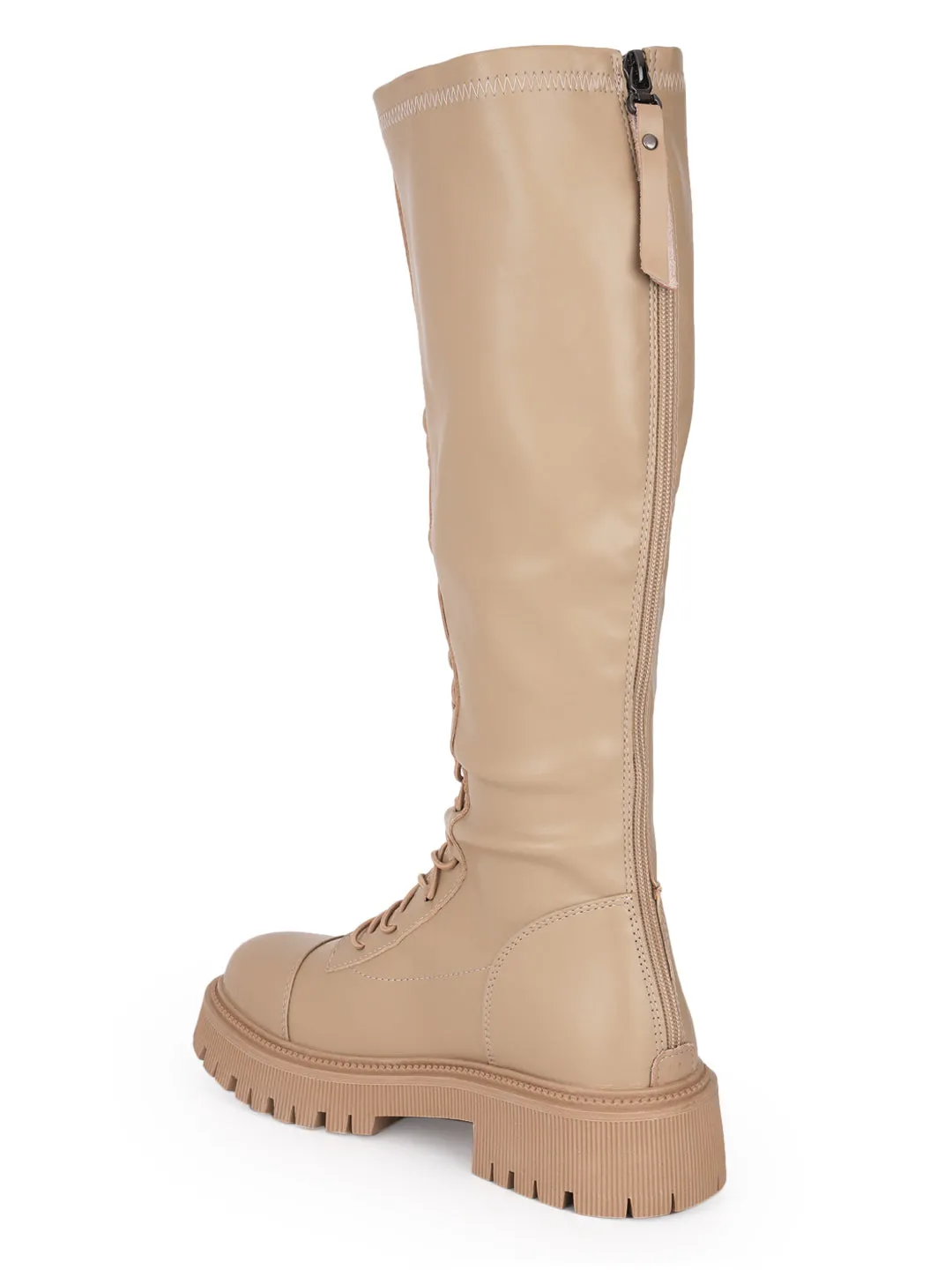 Khaki PU High-End-Fashion Stylish Long Boots (TC-RS3702-KHA)