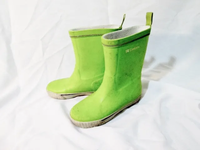 Kids Toddler Girls TRETORN Lined Rain Boots Wellies 2 / 33 CHARTREUSE YELLOW