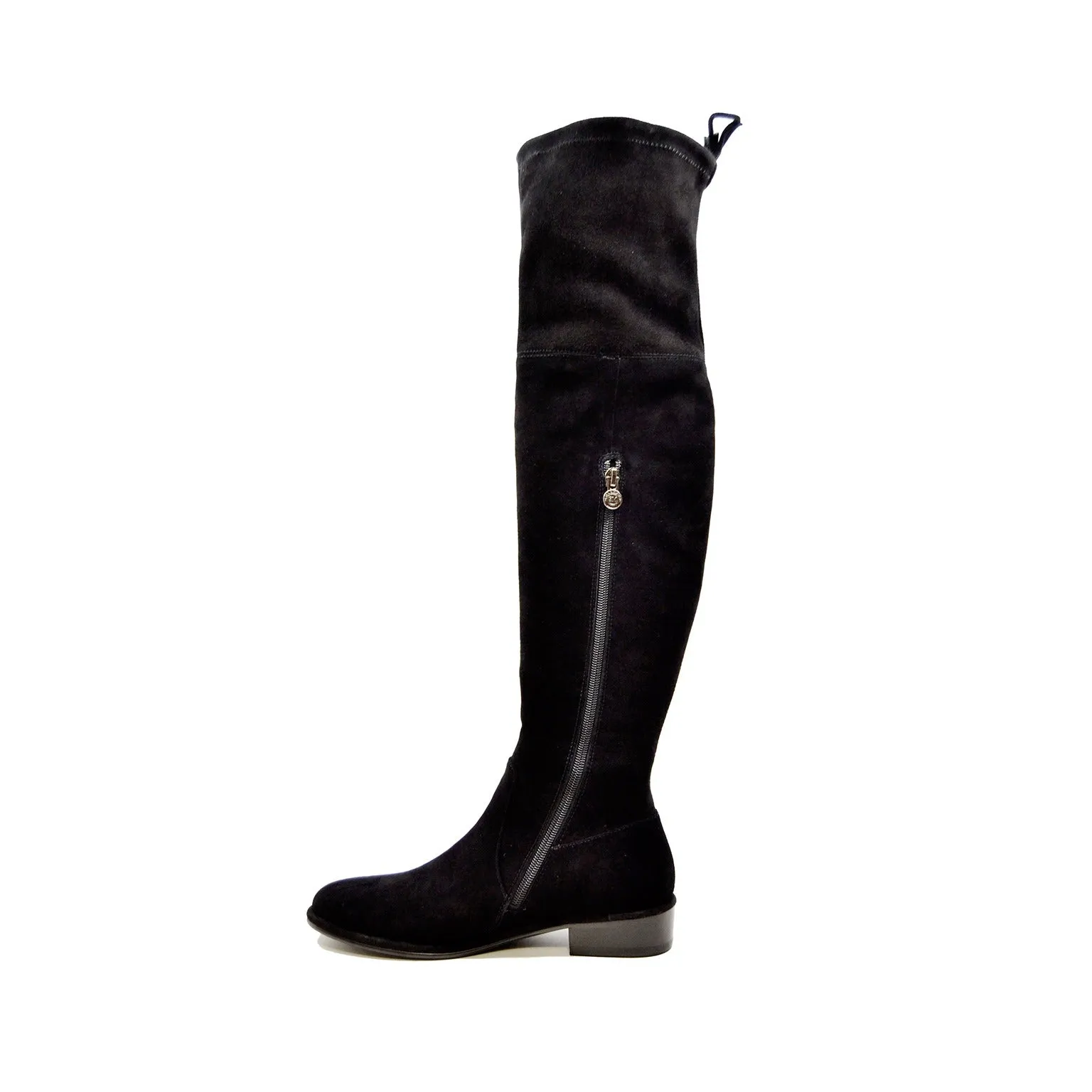 Landers Suede Over The Knee High Heel Boots by SoleMani