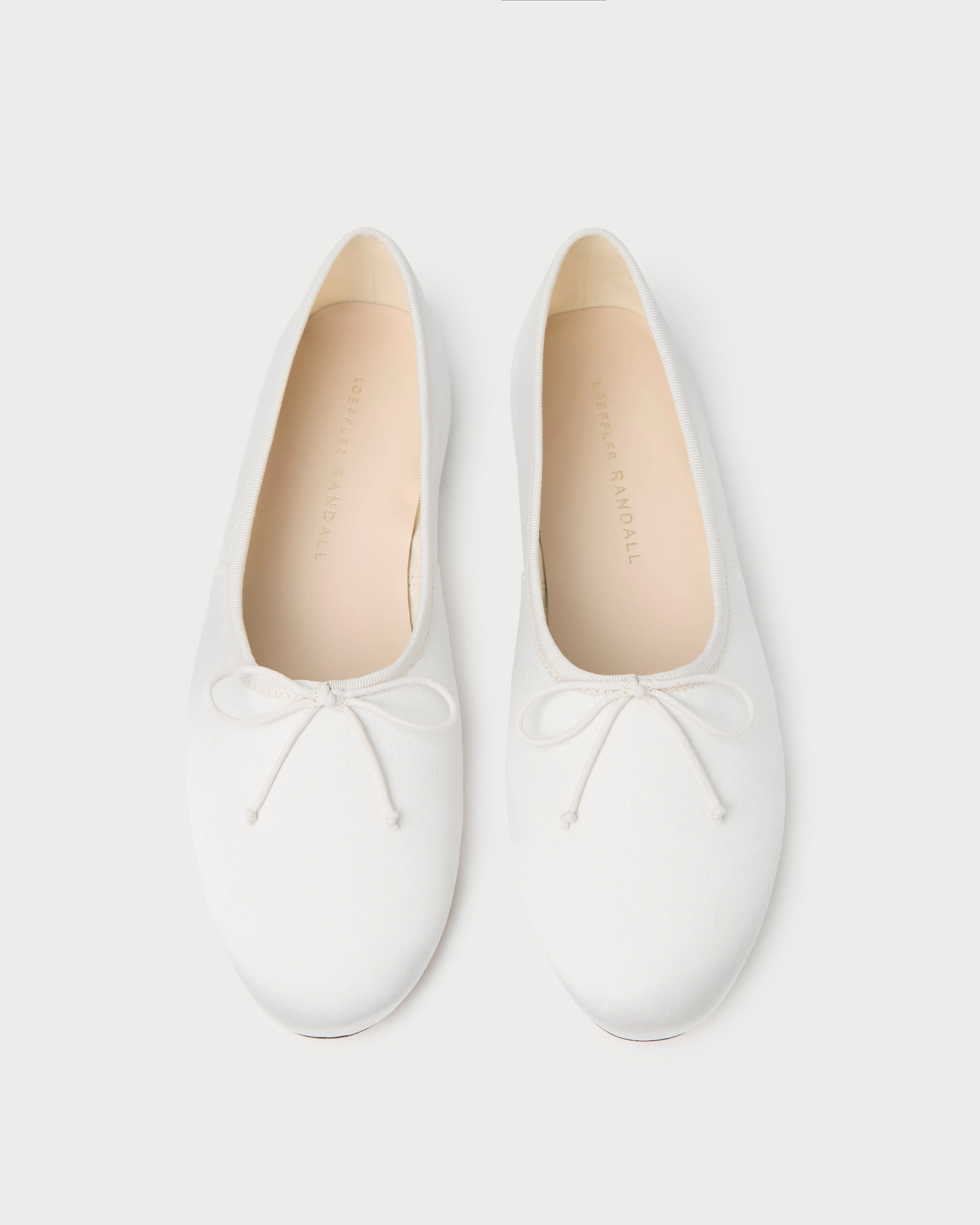 Landon Cream Satin Ballet Flat