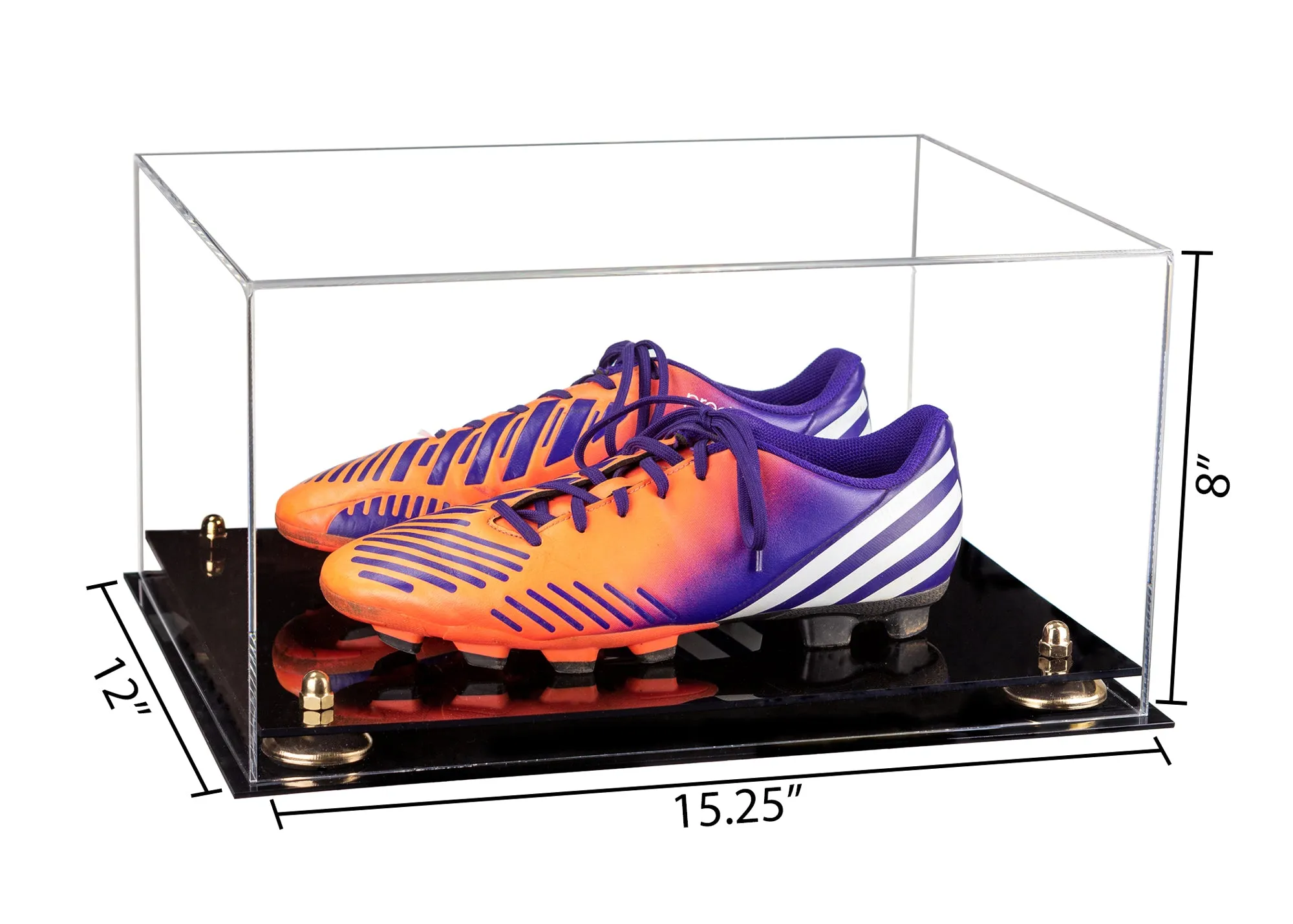 Large Display Case for Small Basketball High Top Shoes, Sneaker(s), Lacrosse, Soccer, & Football Cleats with Clear Case No Wall Mount