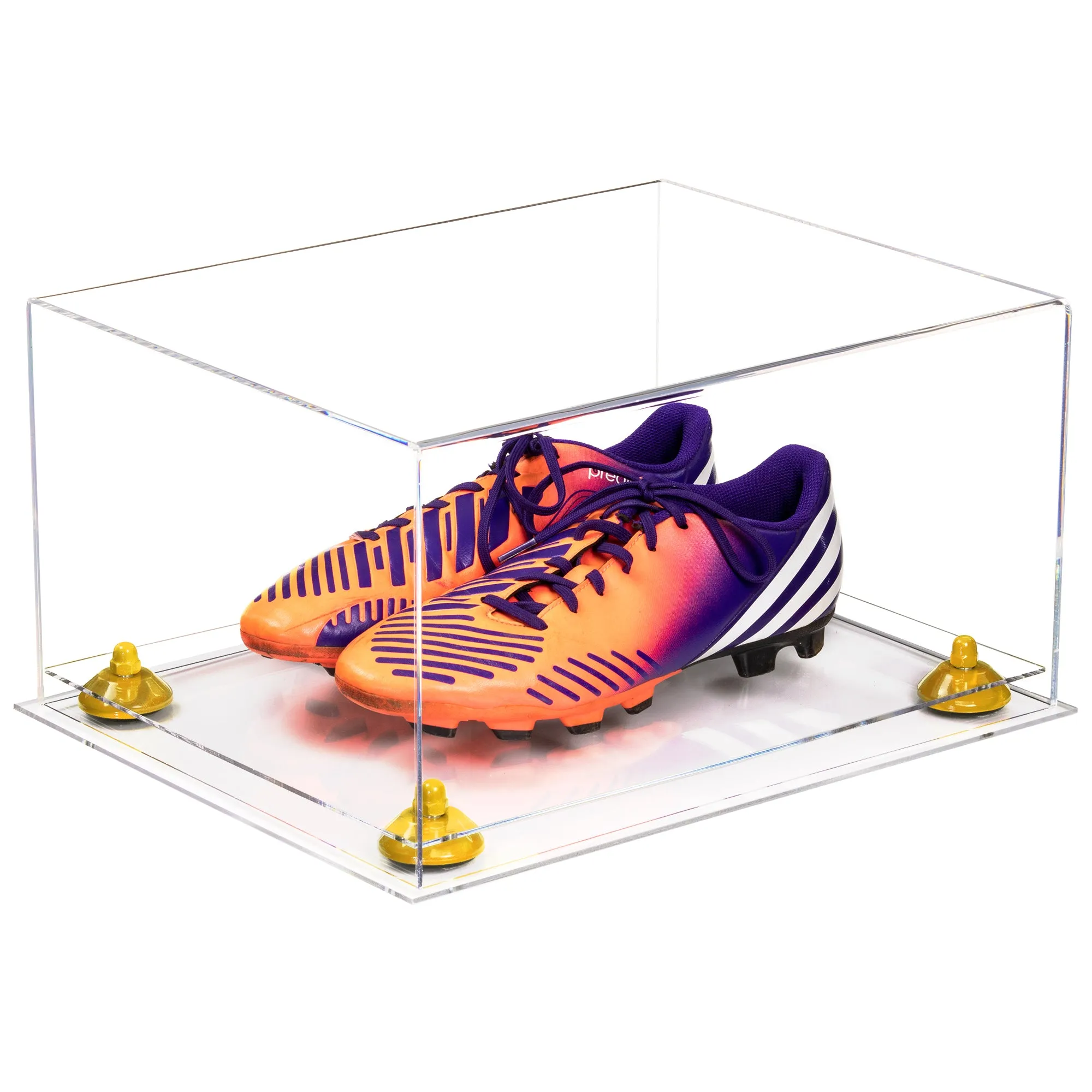 Large Display Case for Small Basketball High Top Shoes, Sneaker(s), Lacrosse, Soccer, & Football Cleats with Clear Case No Wall Mount