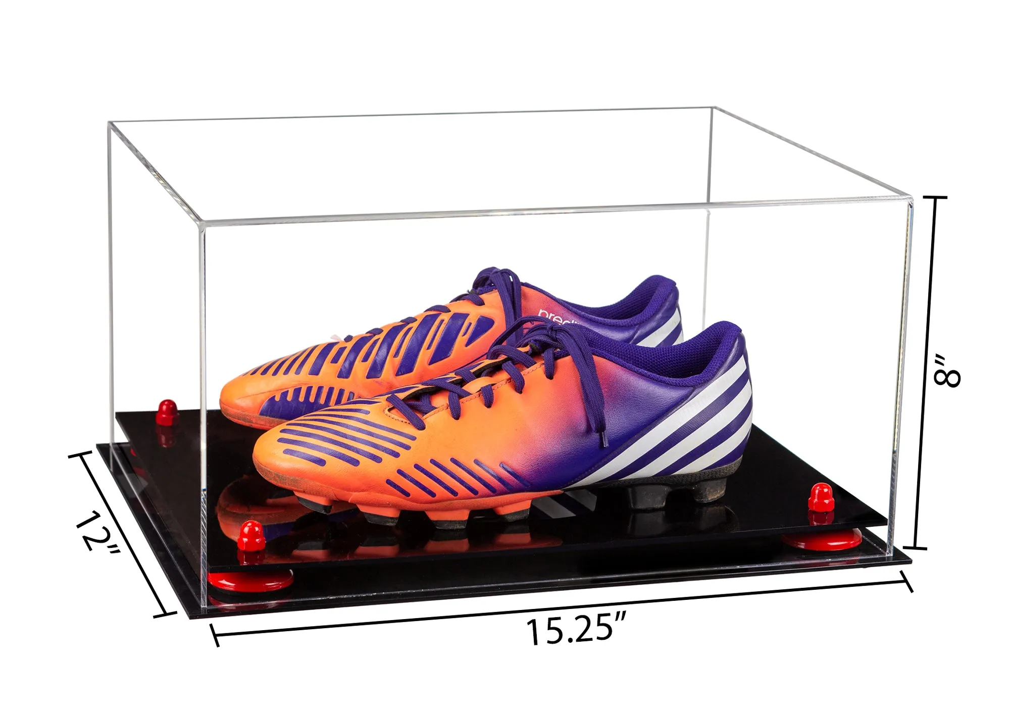 Large Display Case for Small Basketball High Top Shoes, Sneaker(s), Lacrosse, Soccer, & Football Cleats with Clear Case No Wall Mount