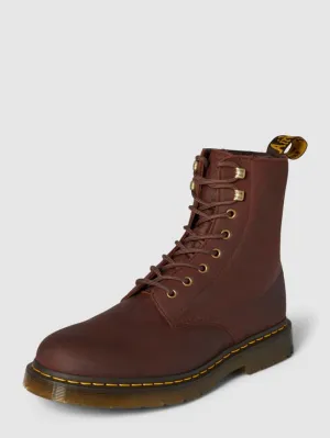 Leather lace-up boots with decorative stitching, model Pascal Dr.  Martens brown