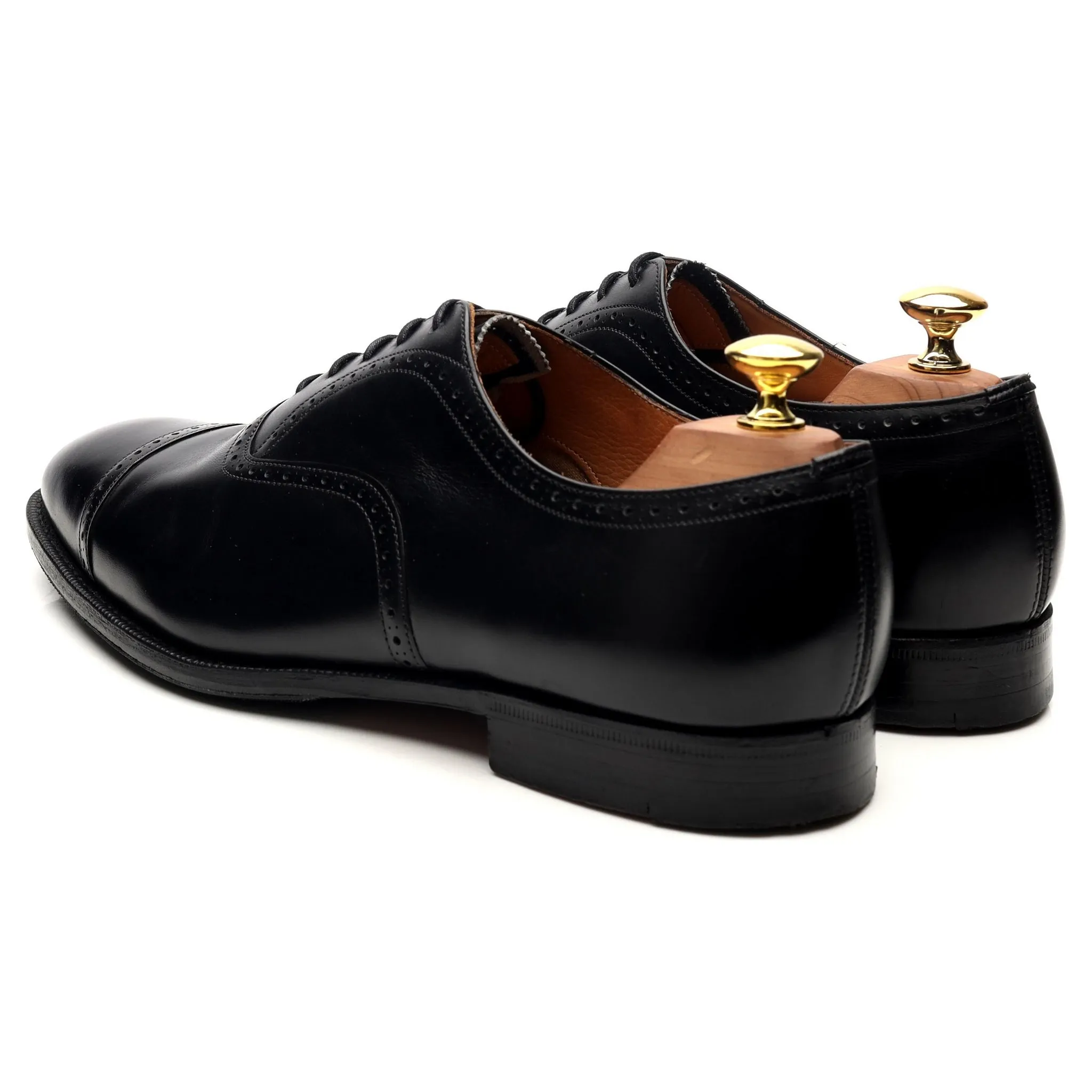 'Legate' Black Leather Oxford Semi Brogues UK 8.5 G